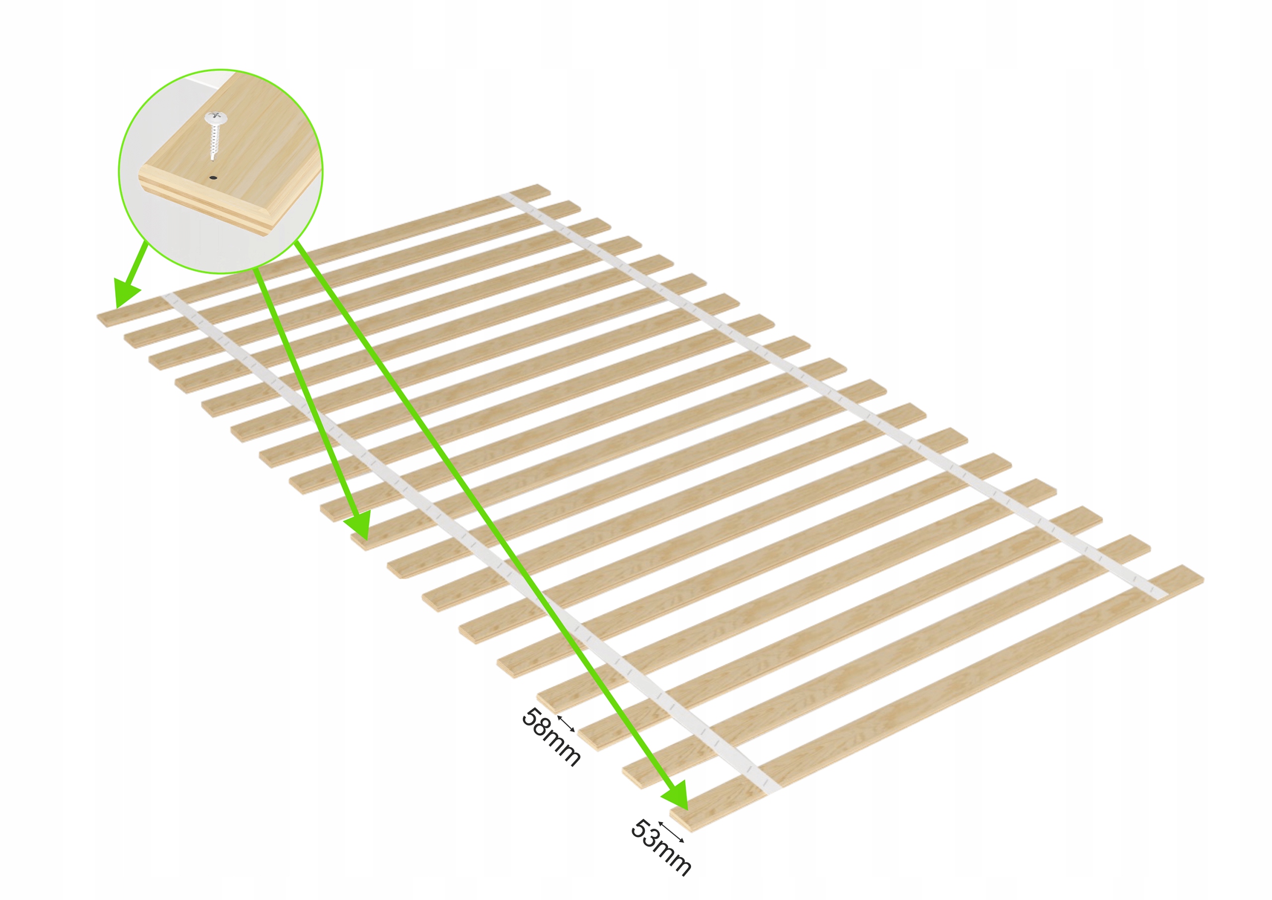 Stelaż, wkład pod materac 200x100 Regulacja bez regulacji