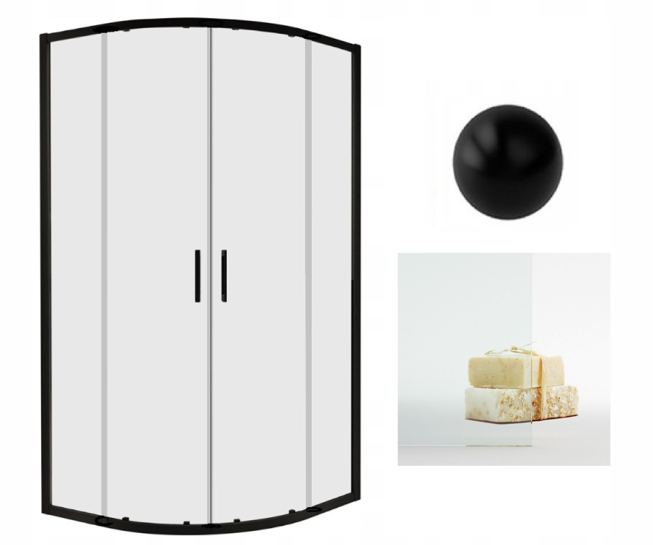 Kabina prysznicowa Radaway Premium Pro Black Pdd 90x80x200 przejrzysta