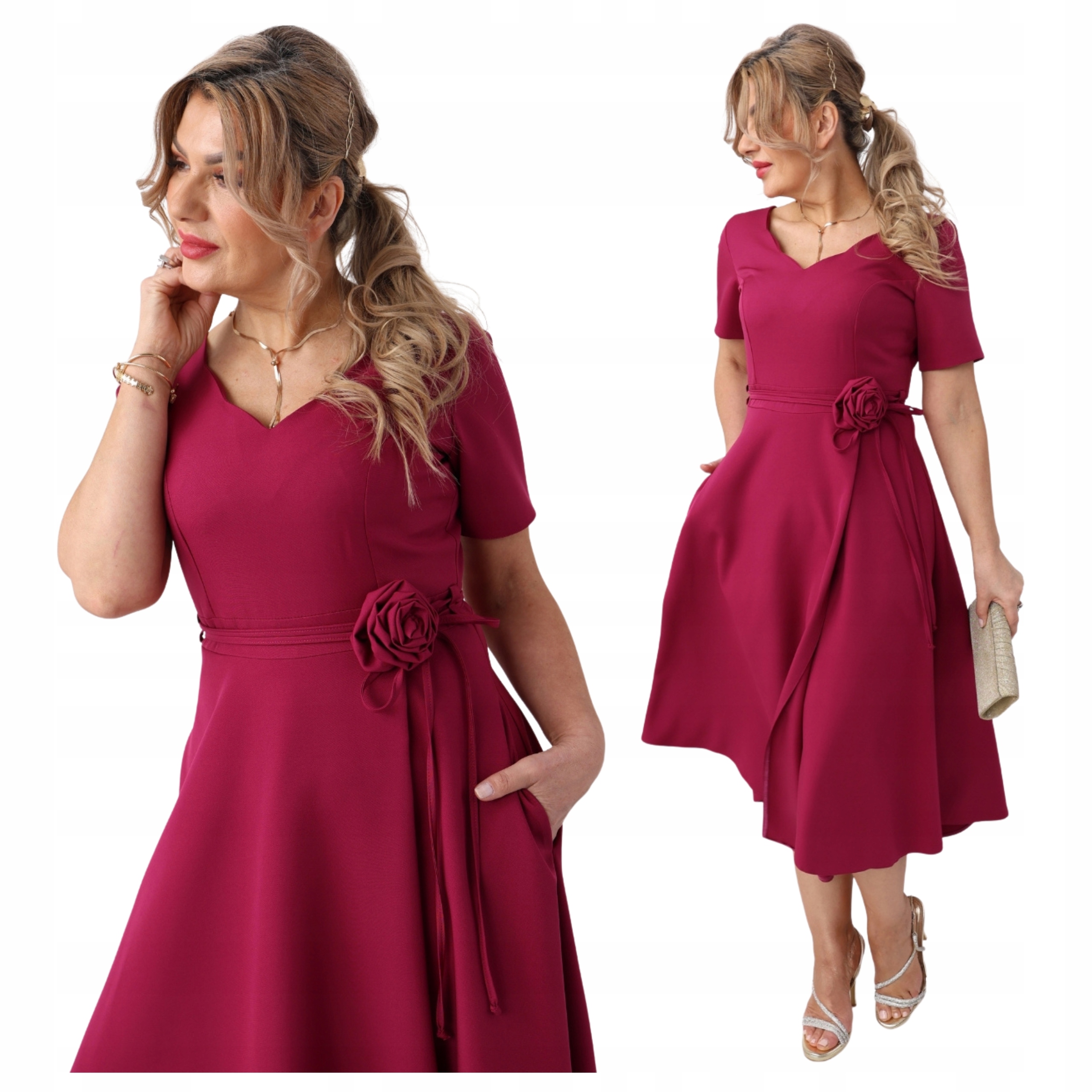 Sukienka wizytowa rozkloszowana Polski Producent duże rozmiary