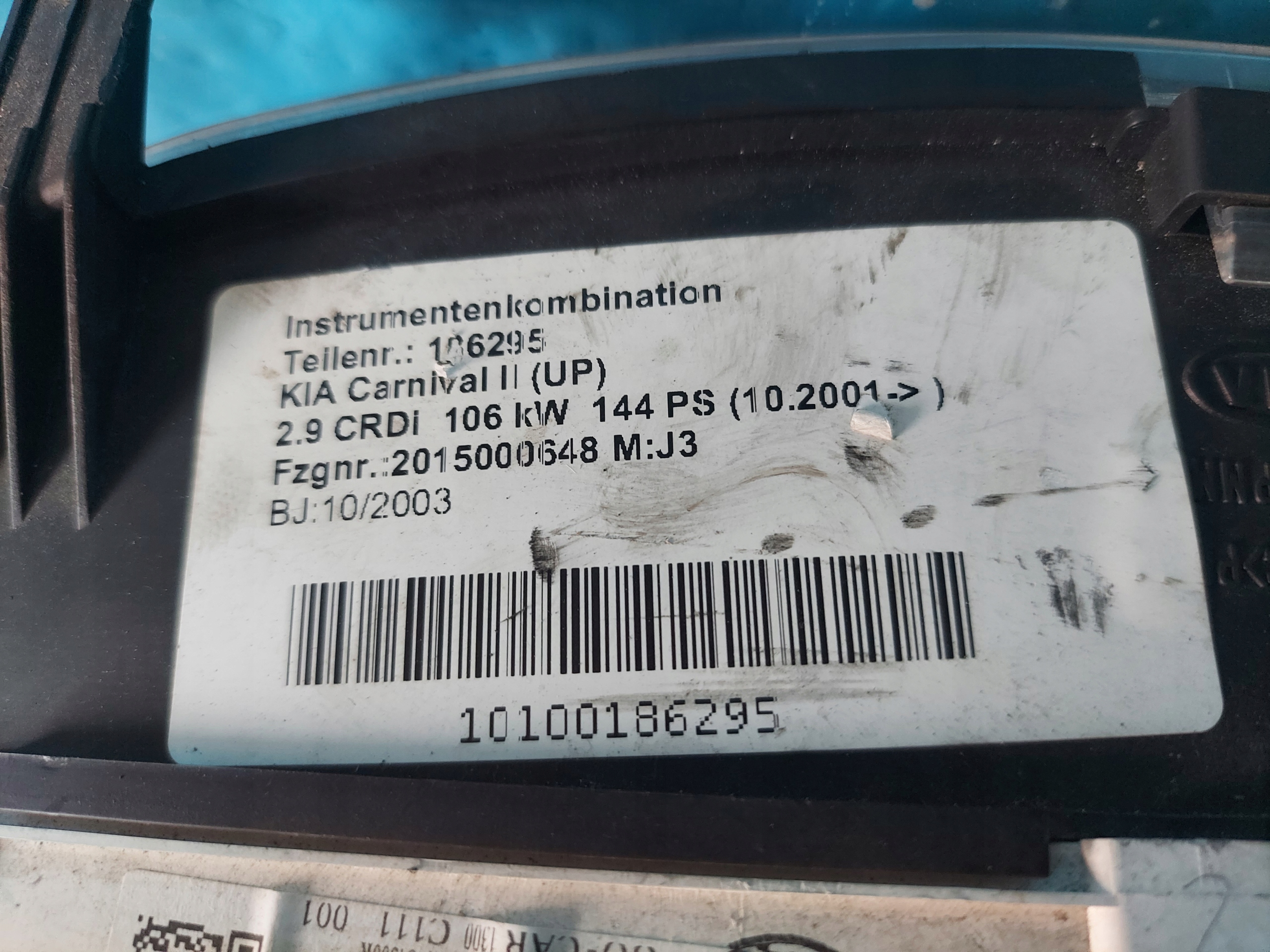 dials clock KIA CARNIVAL 2.9 CRDI 20030428