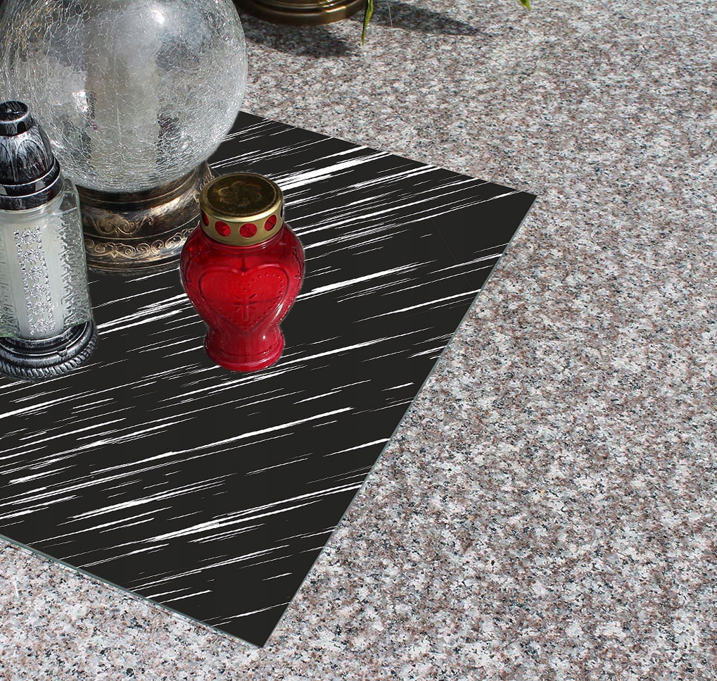 Podstawka POMNIK ZNICZ Szkło Hartowane ze wzorem 30x22cm Odporne na ZIMNO Wysokość produktu 1 cm