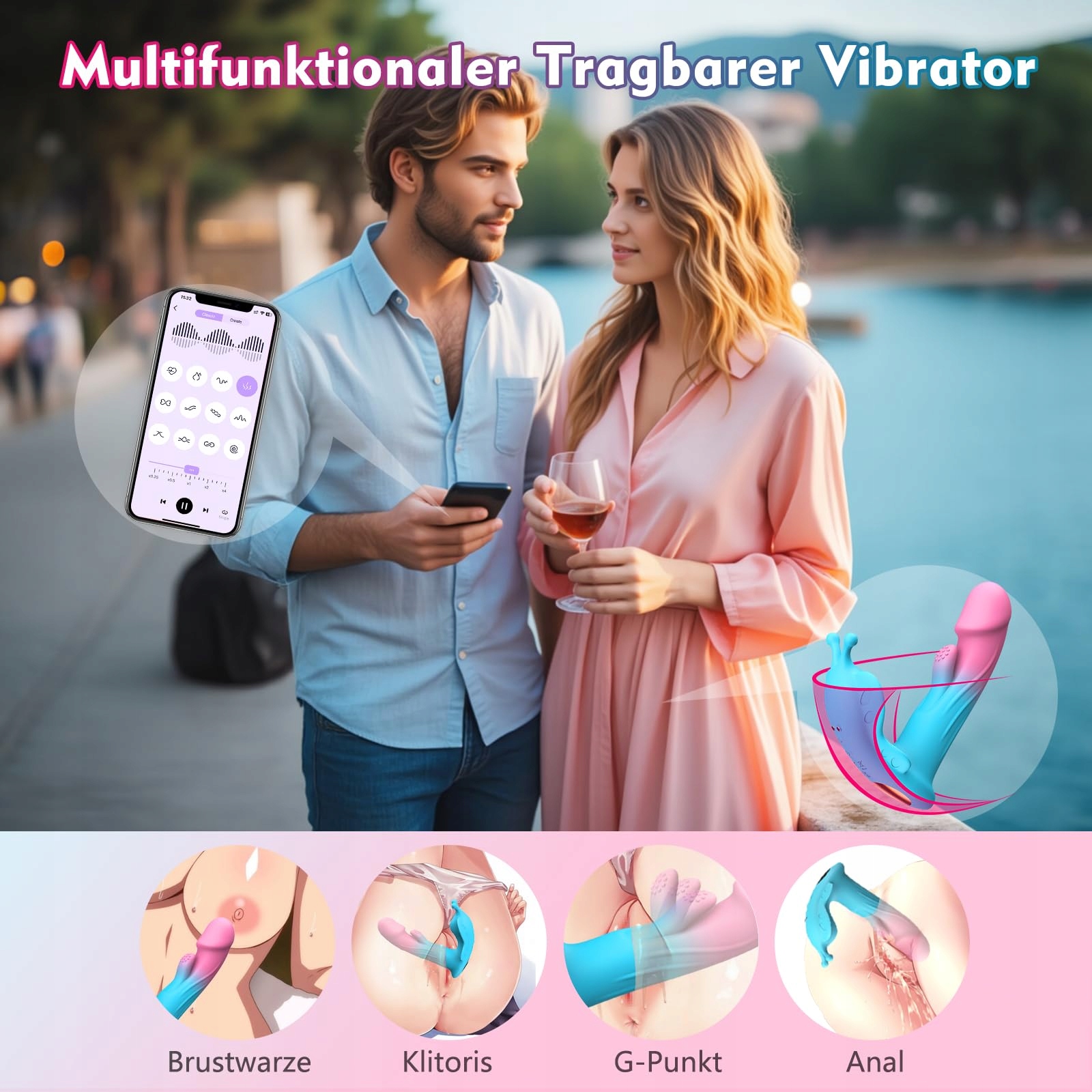 BUTTERFLY Wibrator Dildo Zabawki Erotyczne Dla Kobiet 10 Trybów Wibracji — miniatura 5