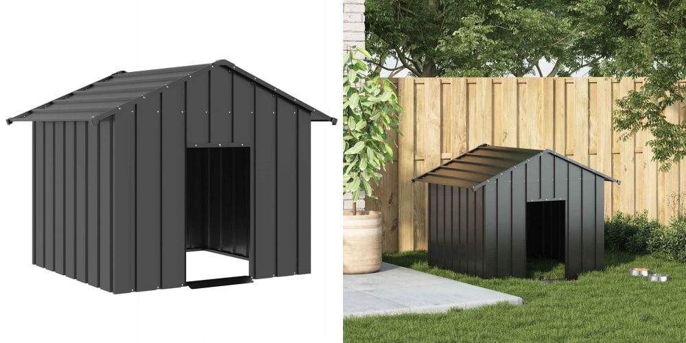 Levně 131x101x102 cm, psí bouda se střechou, ocel