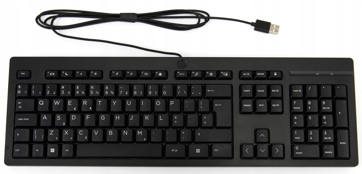 Klawiatura Hp 125 Usb przewodowa czarna pełnowymiarowa +numeryczna 266C9AA