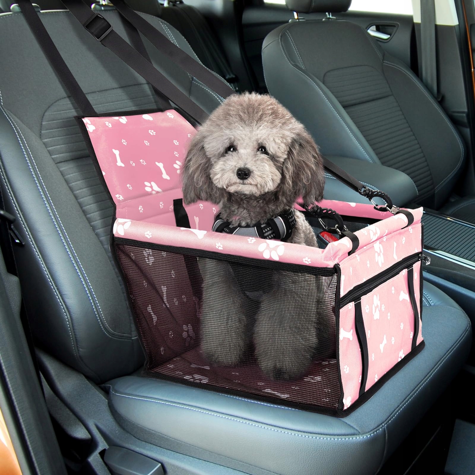 Levně Nobleza Skládací růžová autosedačka pro malé a střední psy