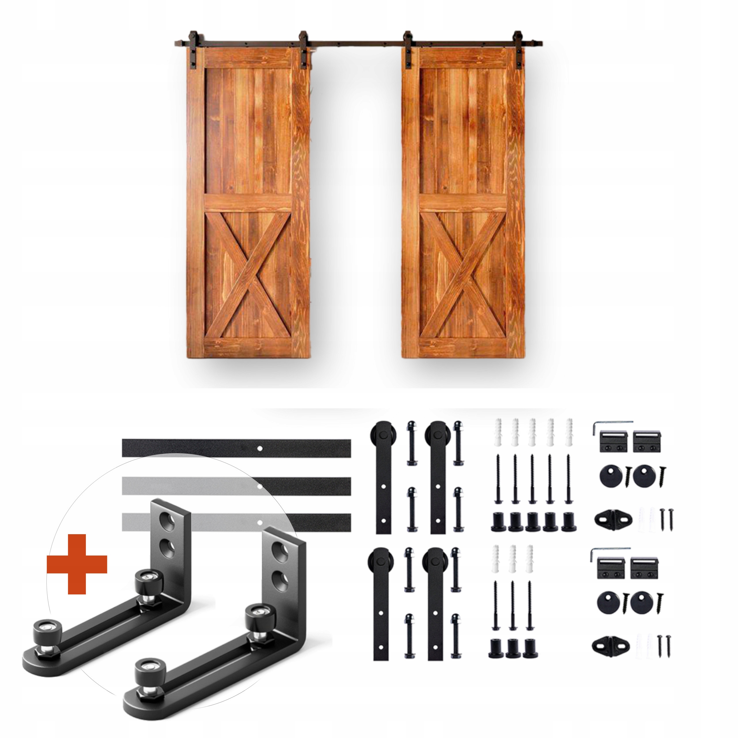 Systém pro posuvné dveře 2 křídla s spodním vedením Minim 3 m, Barn