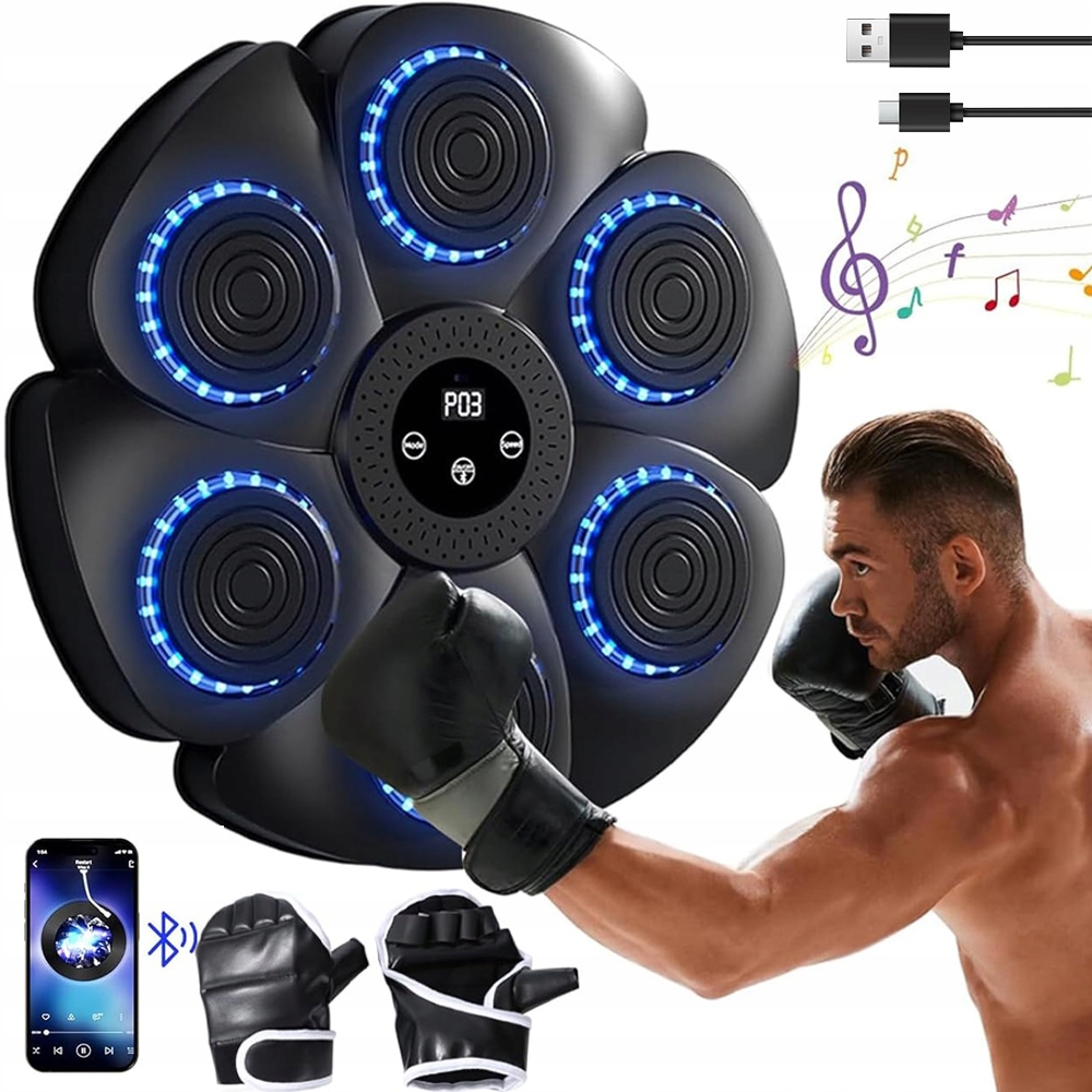 Bluetooth Hudební Boxerská Deska Usb Boxerské Rukavice 9 Režimů