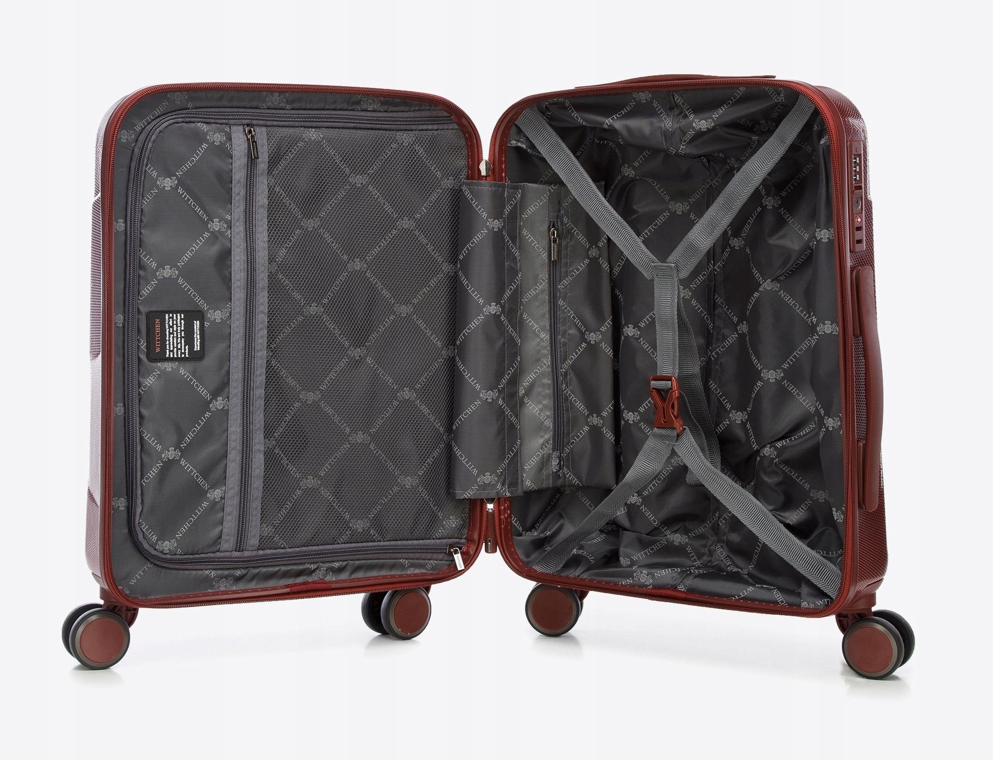 MAŁA WALIZKA KABINOWA WITTCHEN polikarbon bordowa Model Explorer line