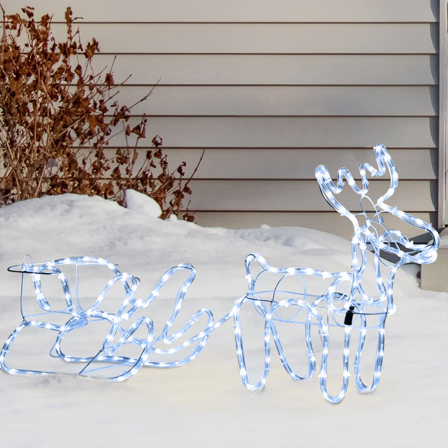 RENIFER Z SANIAMI LED LAMPKI ŚWIĄTECZNA OZDOBA DO DOMU OGRODU Liczba lampek 201 - 300