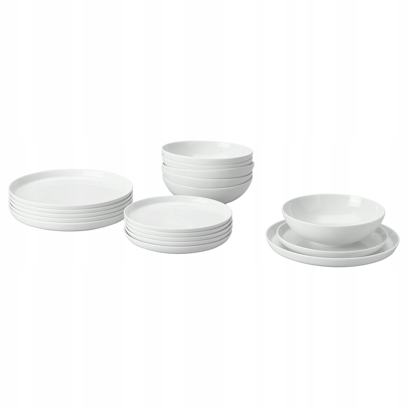 Jídelní servis 18 dílů bílý porcelán Ikea 365+