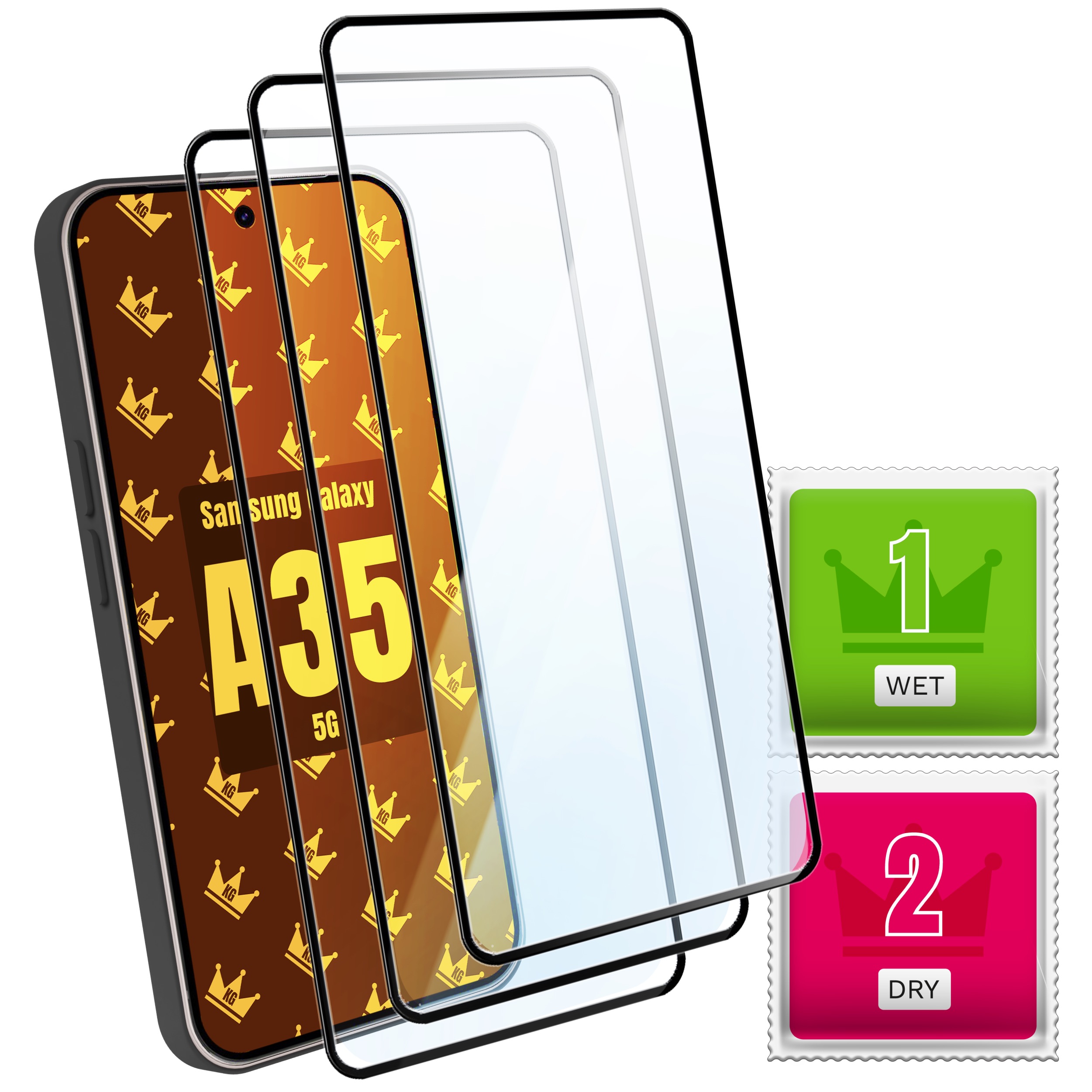 3-PAK Szkło Hartowane do Samsung Galaxy A35 5G A55 5G S25 Fe (9H, 5D)