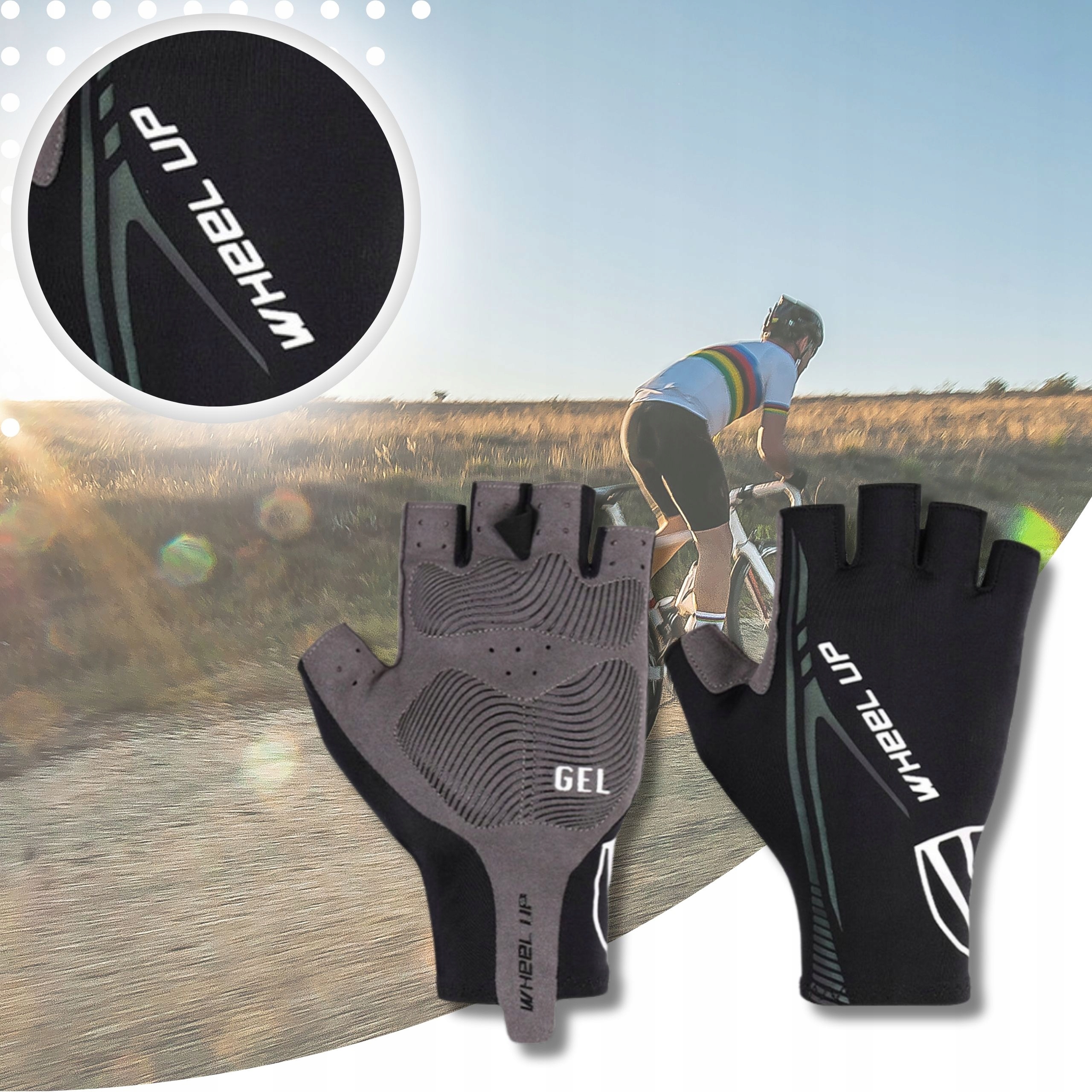 RĘKAWICZKI ROWEROWE MĘSKIE BEZ PALCÓW RĘKAWICZKI ROWEROWE ŻELOWE SPORTOWE L Kod producenta 13524