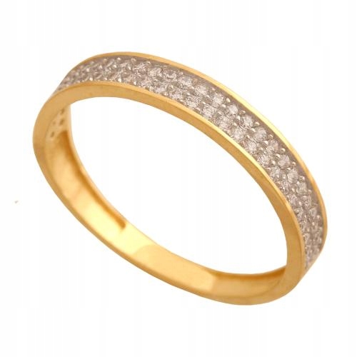 Prstýnek 585 se dvěma řadami zirkonů, jedinečný dárek pro ženy