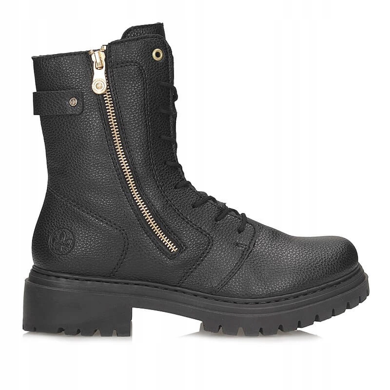 Klasické černé šněrovací kotníkové boty workery Rieker 72640-00