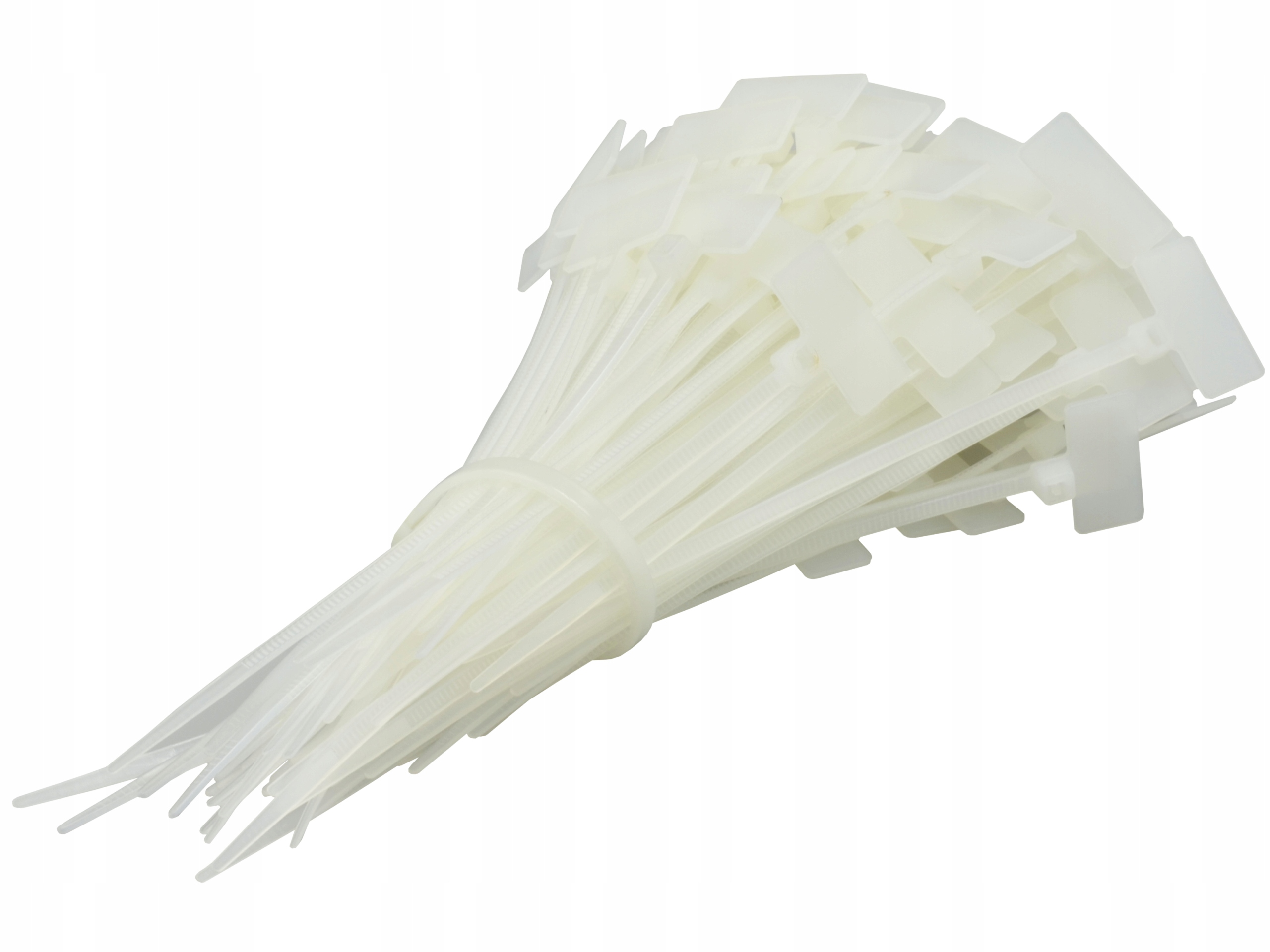 Opaski Zaciskowe z Tabliczką Kablowe Identyfikacyjne 3,2x215mm 100szt