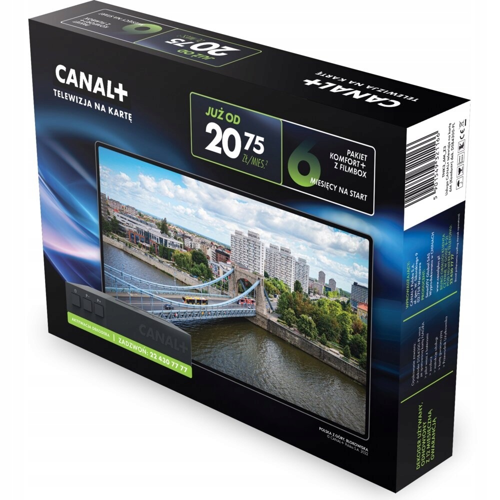 Dekoder satelitarny Tnk Nc+ na kartę Bez Umowy Komfort+ Filmbox 6 miesięcy