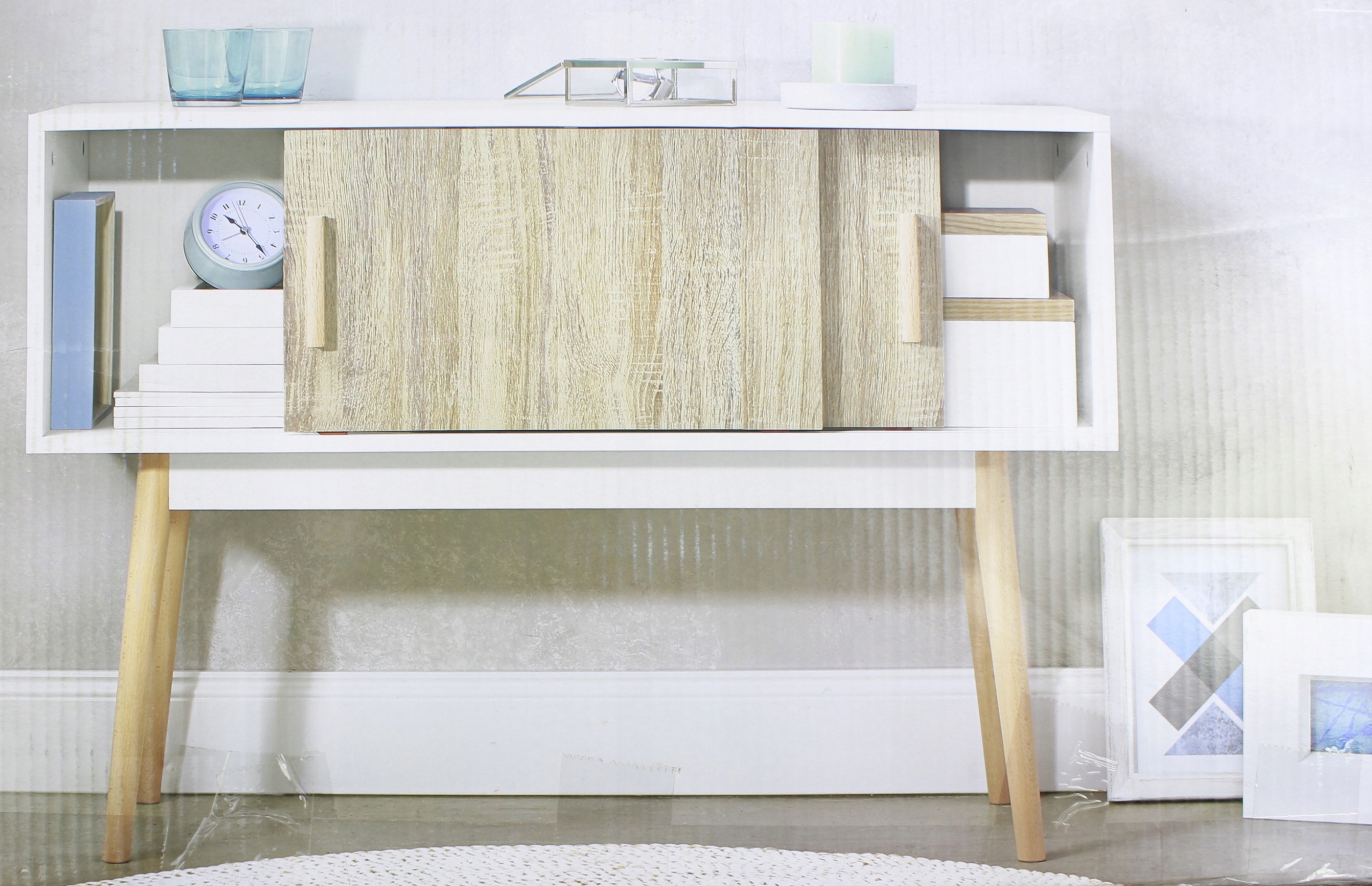 Komoda szafka 2x przesuwane drzwi nogi BUK 100x38 Marka LIV