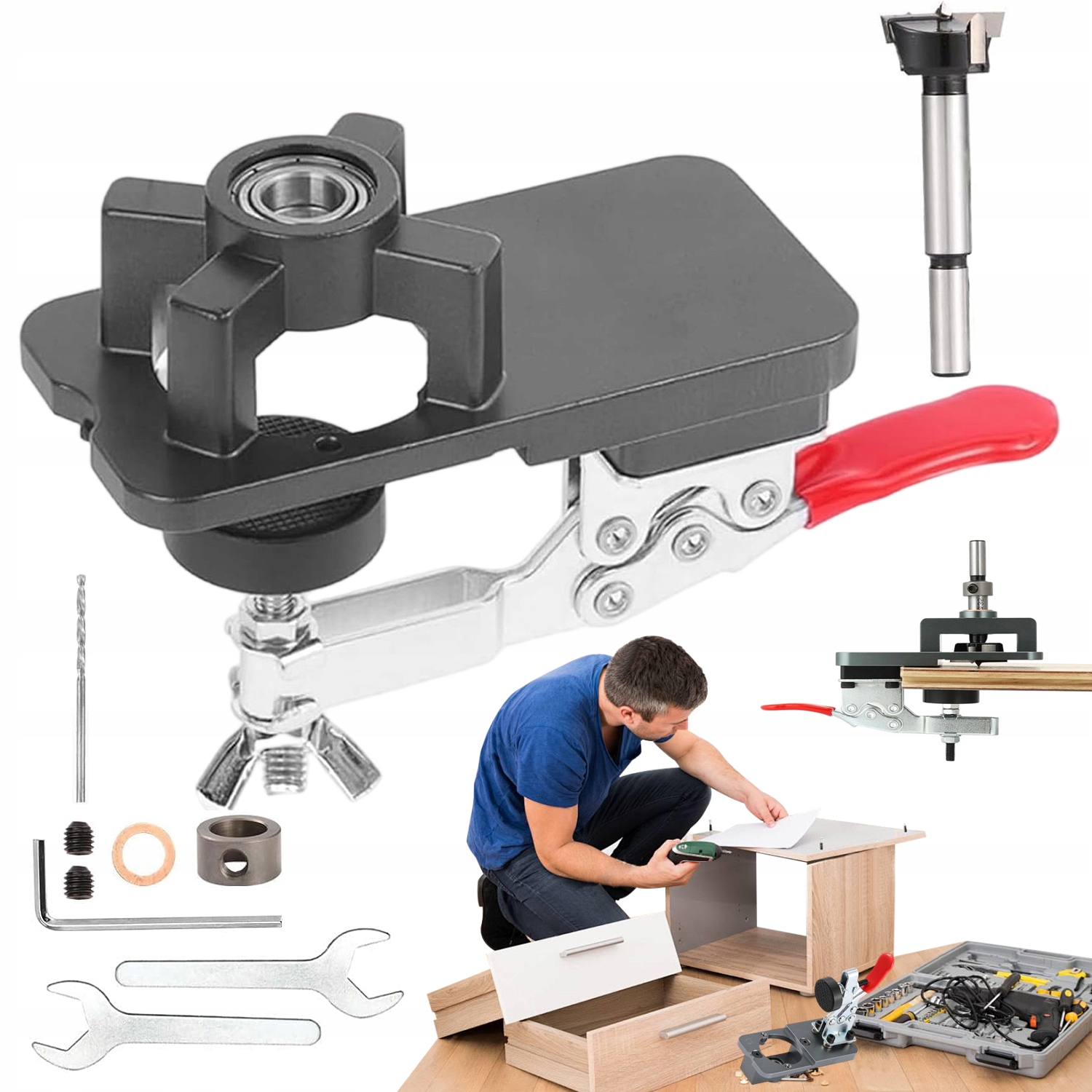 Přesná Hliníková Vrtací Šablona 35 MM Pro Skříňový Nábytek