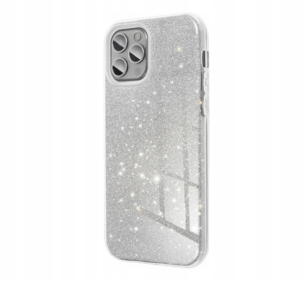 Etui z brokatem do Samsung Galaxy S25 Plus, srebrne