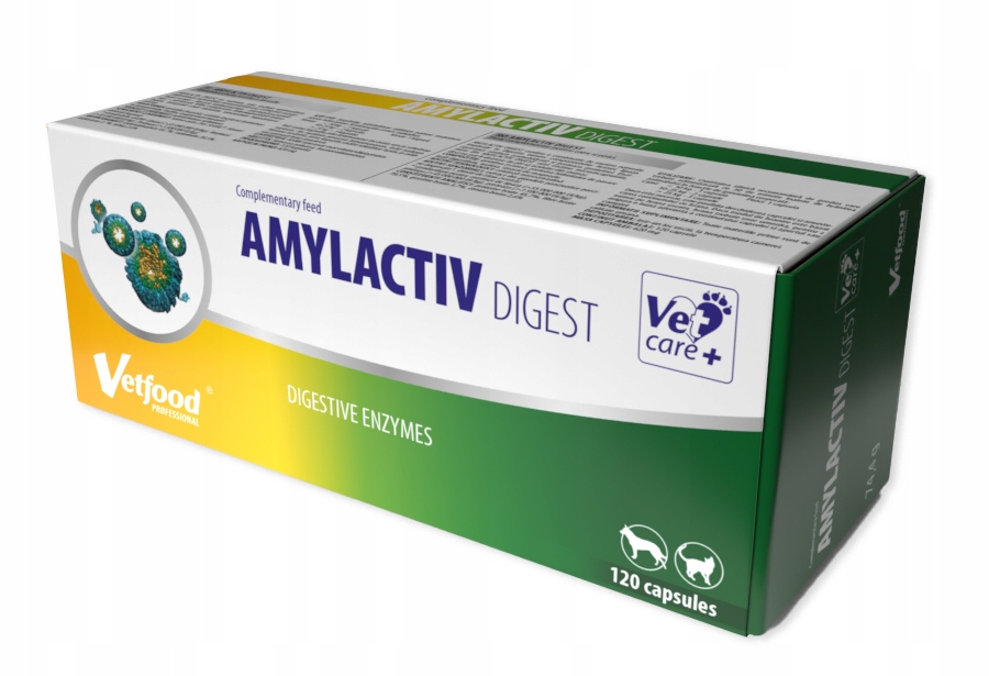 Vetfood Amylactiv Digest Suplement Minerały Enzymy Trawienne 120 Kapsułek