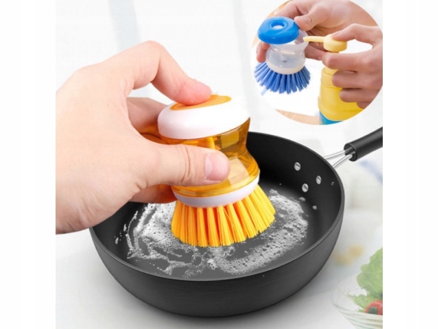 SZCZOTKA Z DOZOWNIKIEM NA PŁYN DO MYCIA NACZYŃ