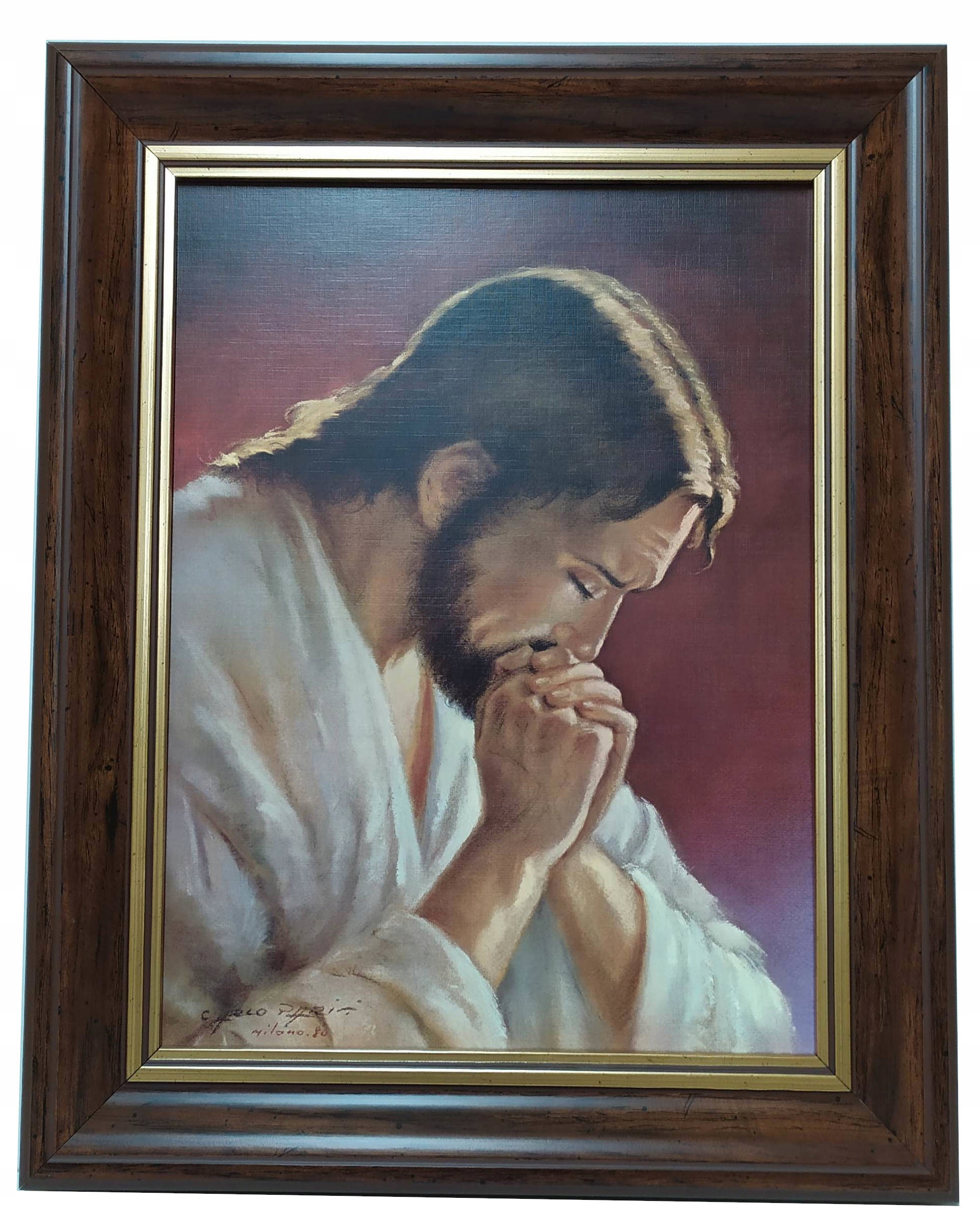Obraz W Drewnianej Ramie 40X50 Jezusa Modlącego