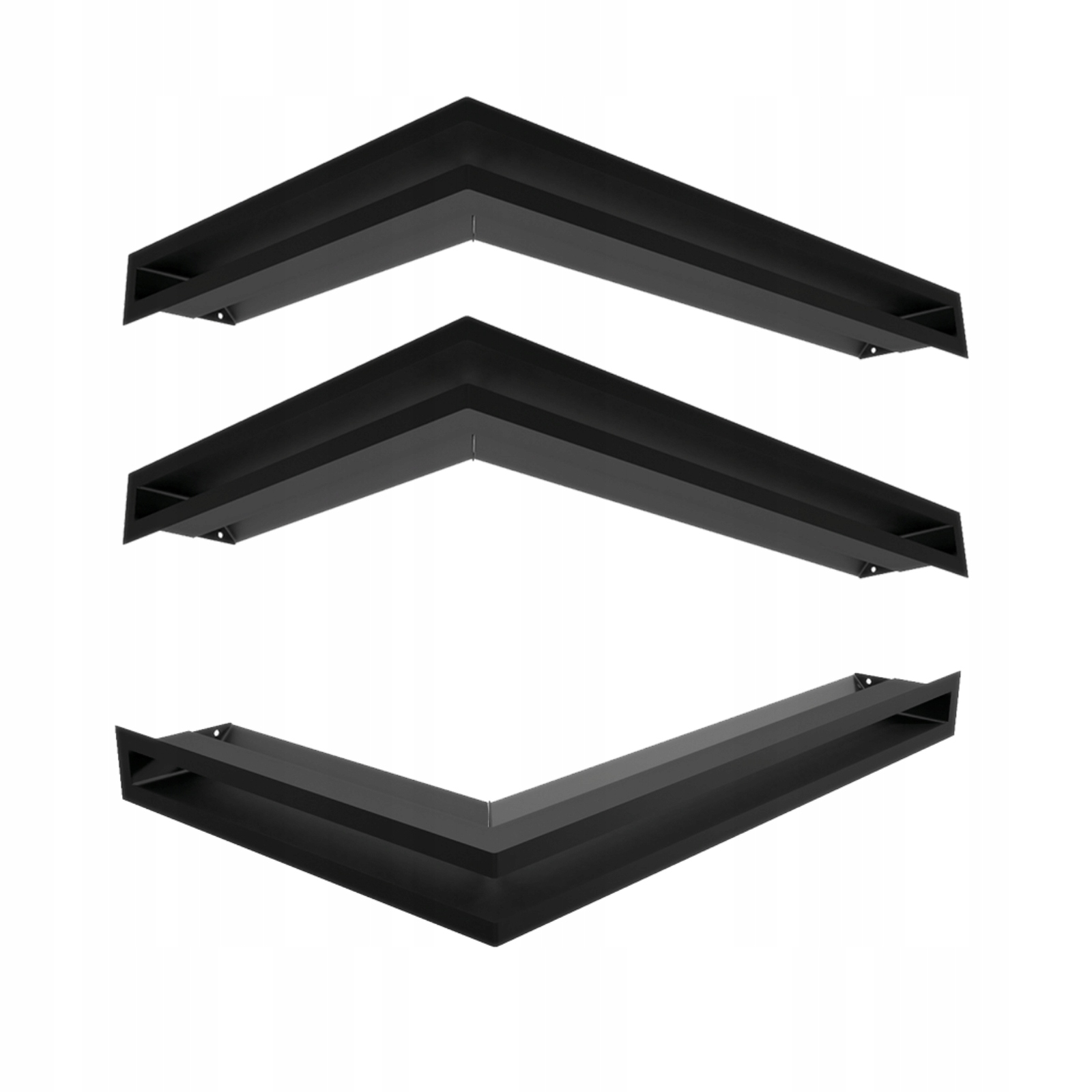 Krbová mriežka Kratki Luft čierna 9x60x40 ľavá Ventilačná sada 3ks