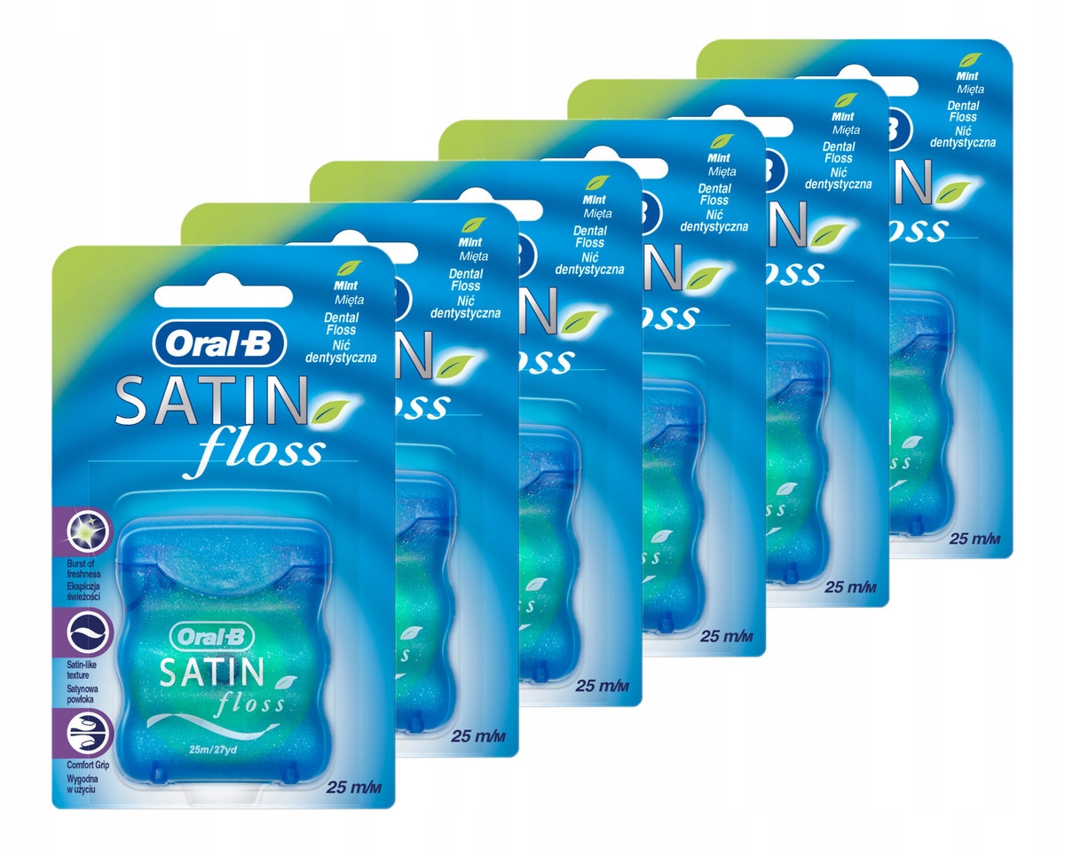 Oral-B Satin Floss Nić dentystyczna miętowa 25m x6
