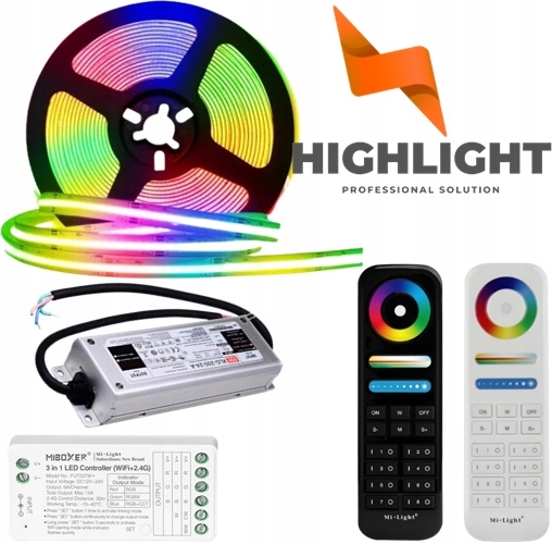 10m Sada Led Cob Rgb páska CRI90 15W 24V Wi-Fi