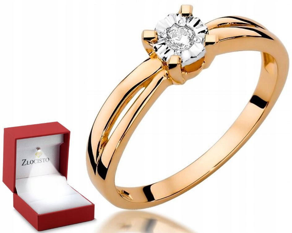 Diamantový prstýnek s briliantem 585 Růžové zlato