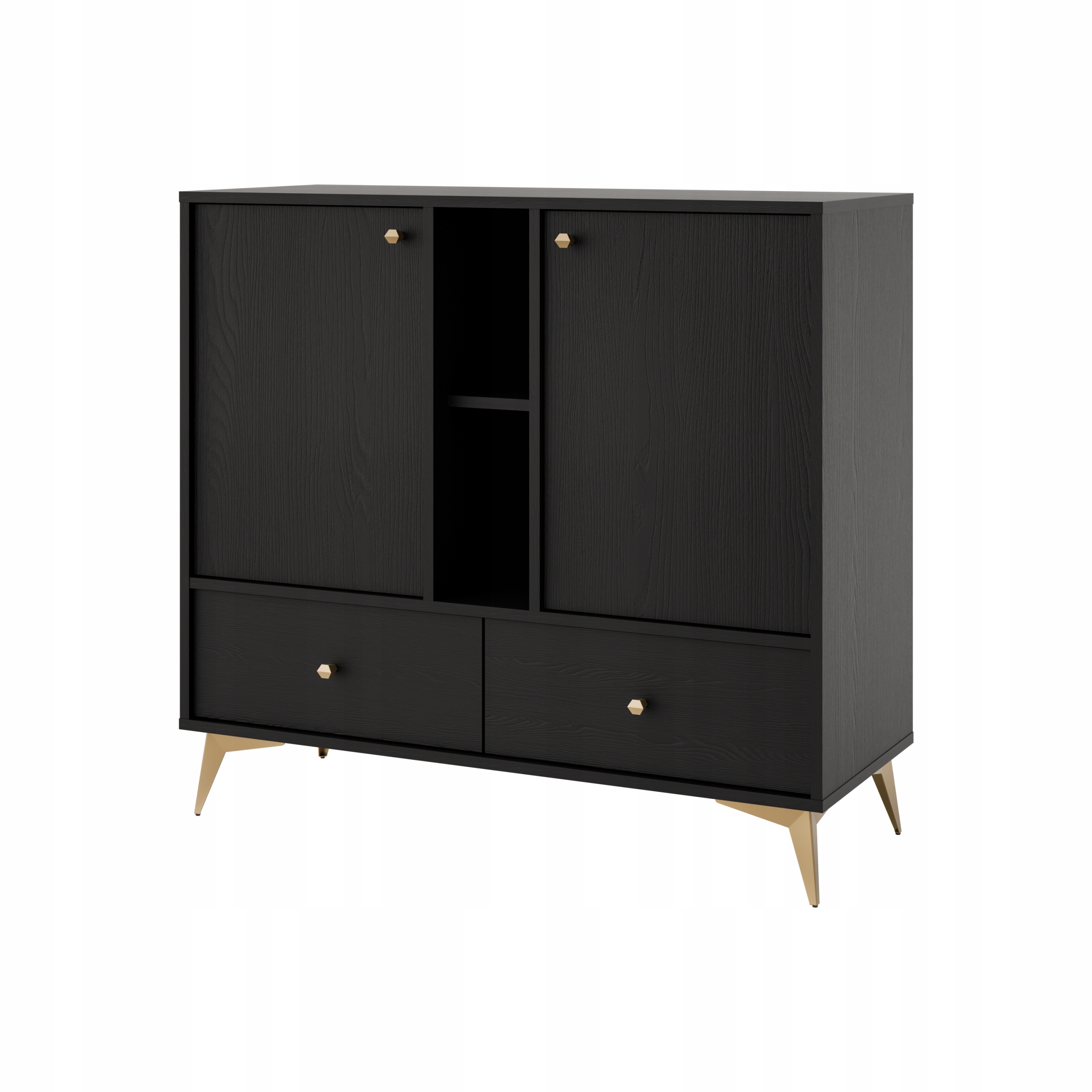 Komoda s zásuvkami do obývacího pokoje Sakai 1 2F 2S T825 Černá