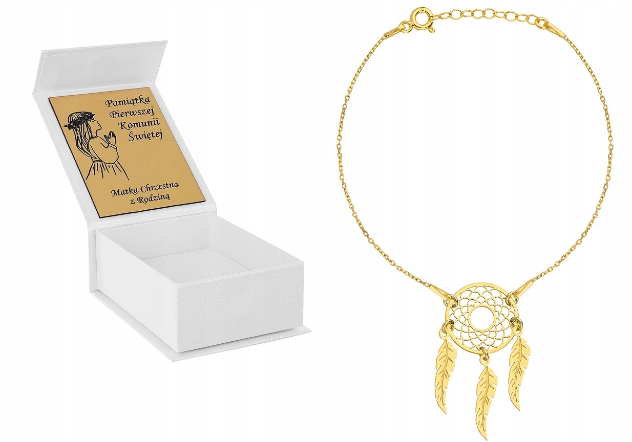 Náramek Lapač Snů stříbro 925 pozlacený