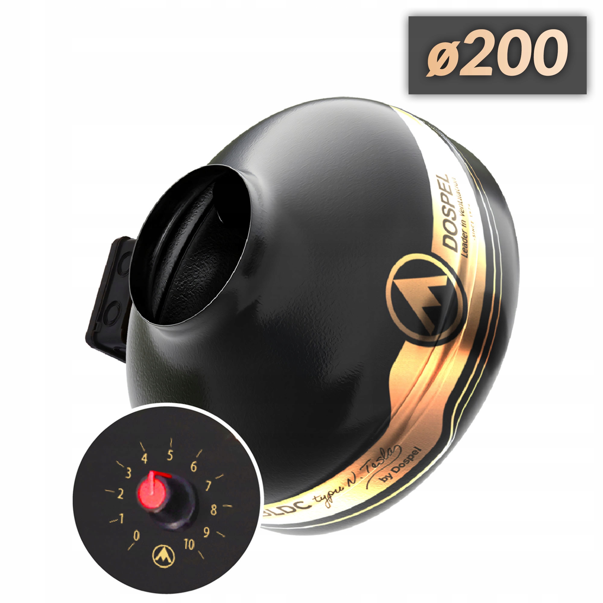 Radiálny kanálový ventilátor fi200 Dospel Wk motor Bldc typu N. Tesla