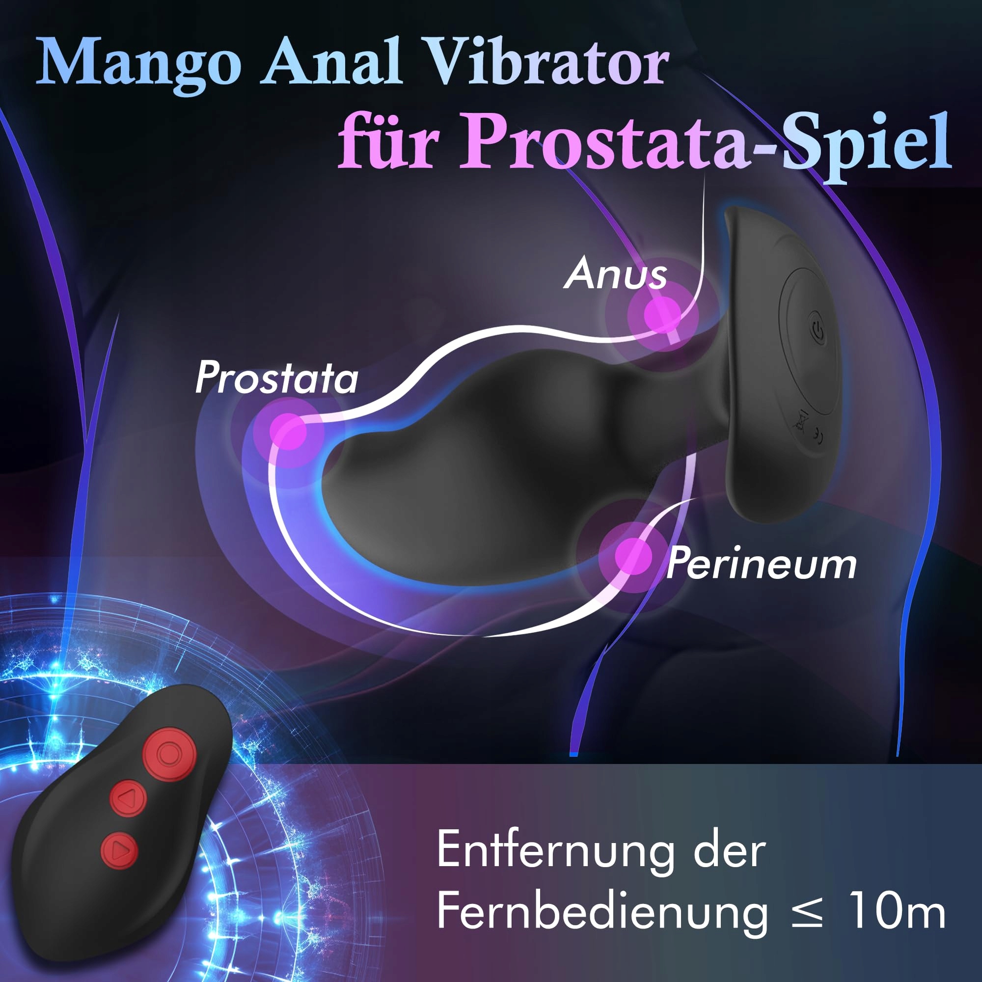 ELEKTROSHOCK Wibrator Prostaty Dla Mężczyzn 8 Trybów Silikonowy Analplug — miniatura 5