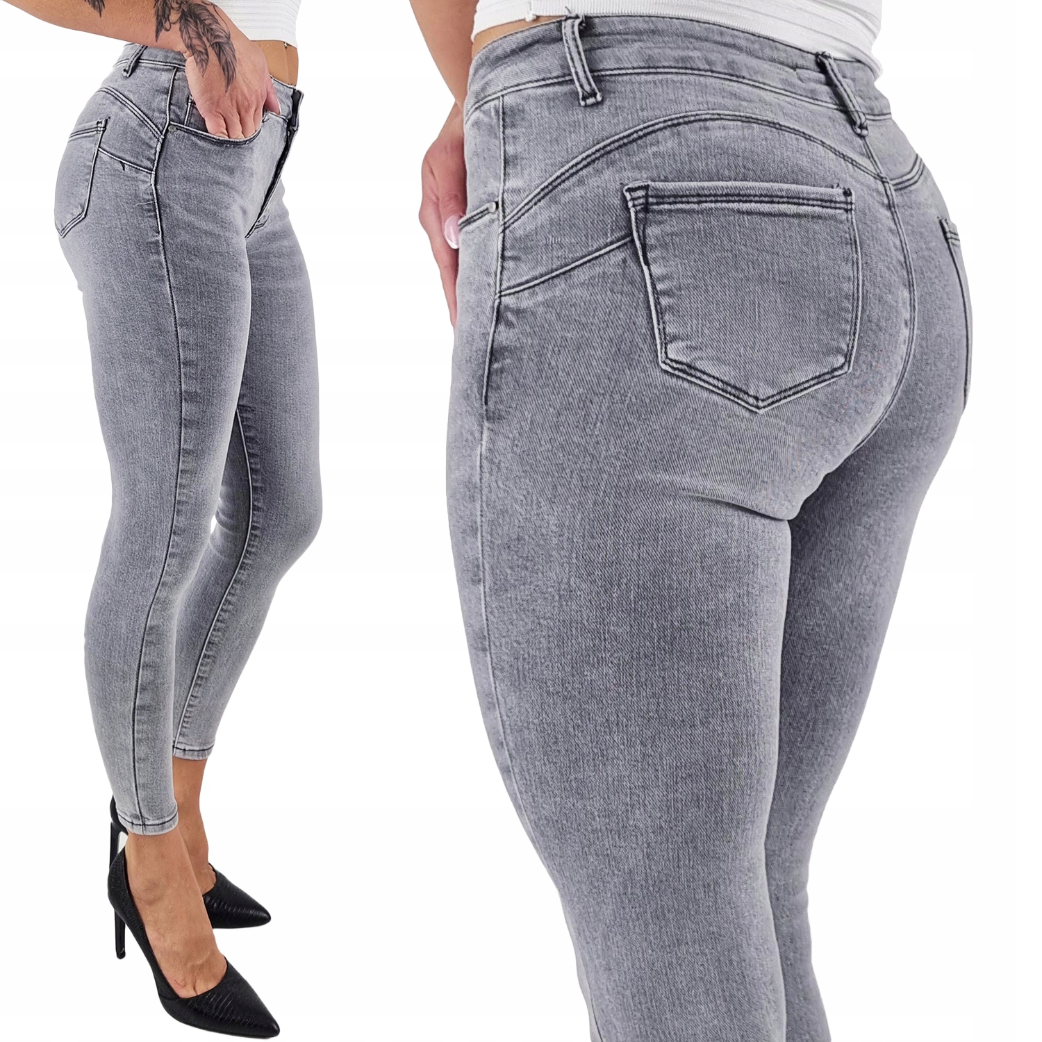 M.sara Dámské Zeštíhlující Kalhoty/džíny S Vysokým Pasem