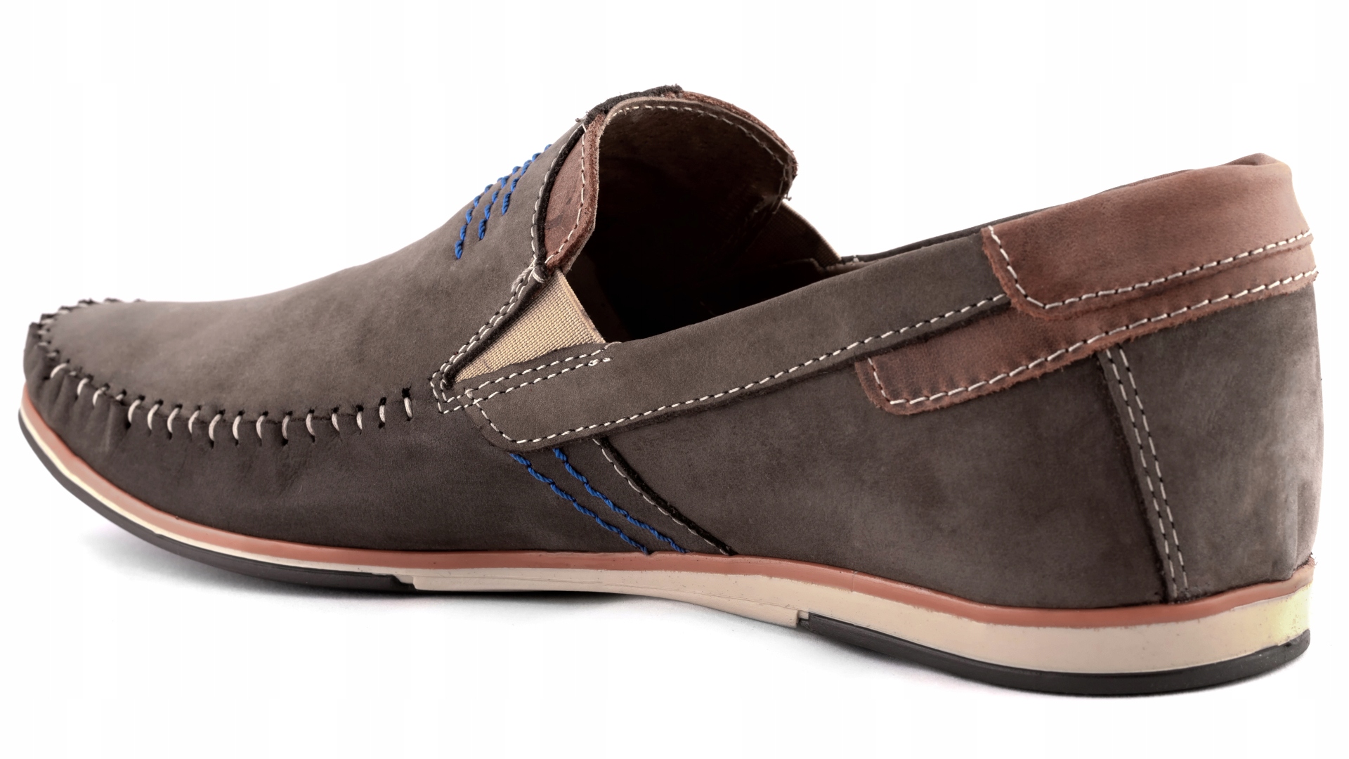 Mokasyny męskie POLSKIE buty skórzane brązowe 48 EAN (GTIN) 5904158375759