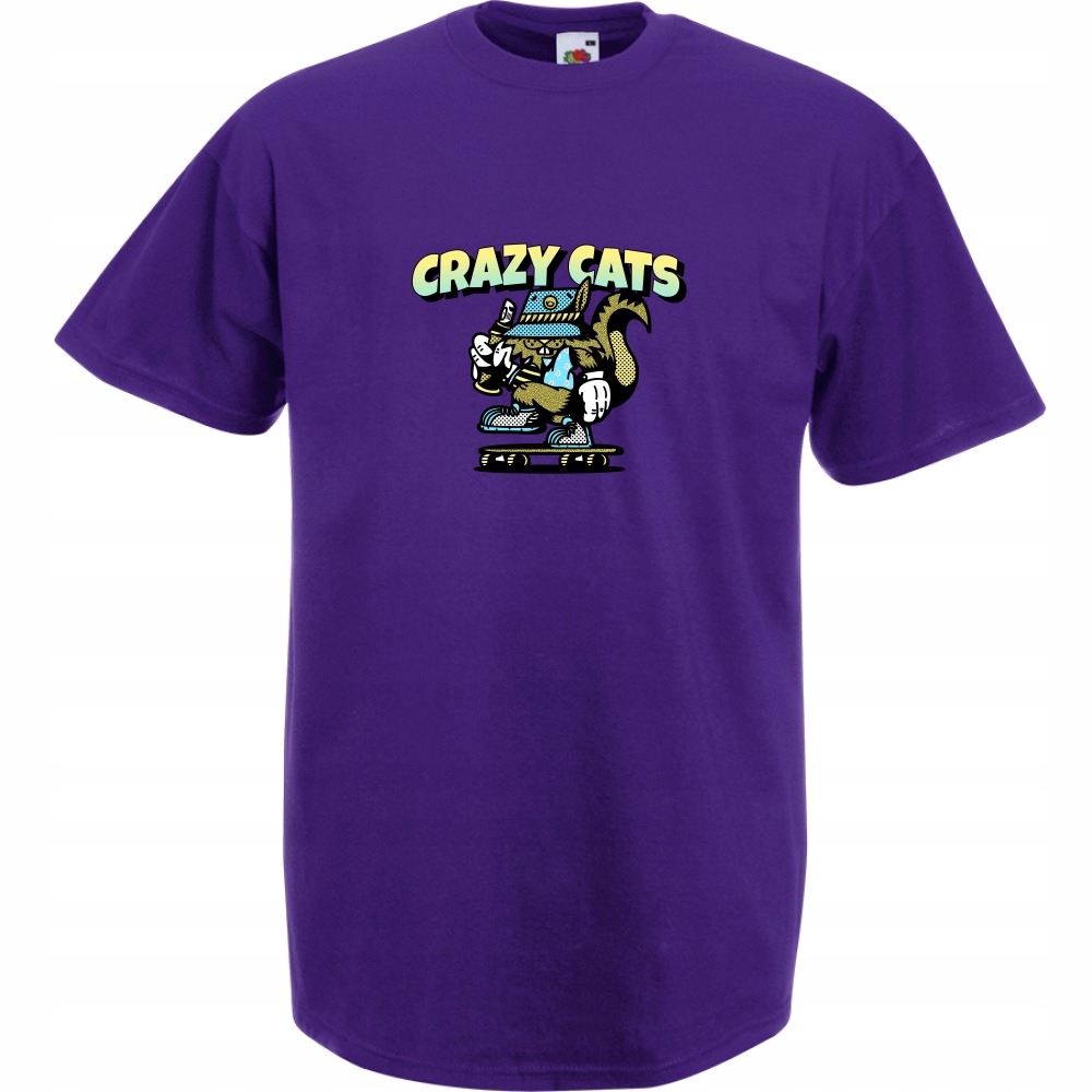 

Koszulka crazy cats szalony kot XL fioletowa