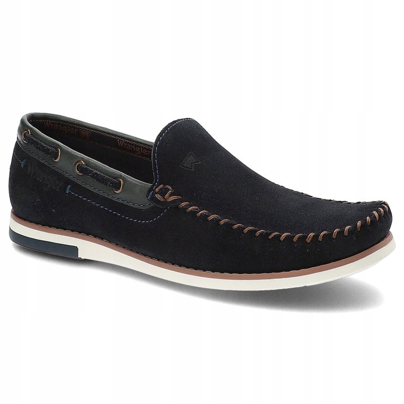 Granatowe Mokasyny Wrangler Buty Męskie