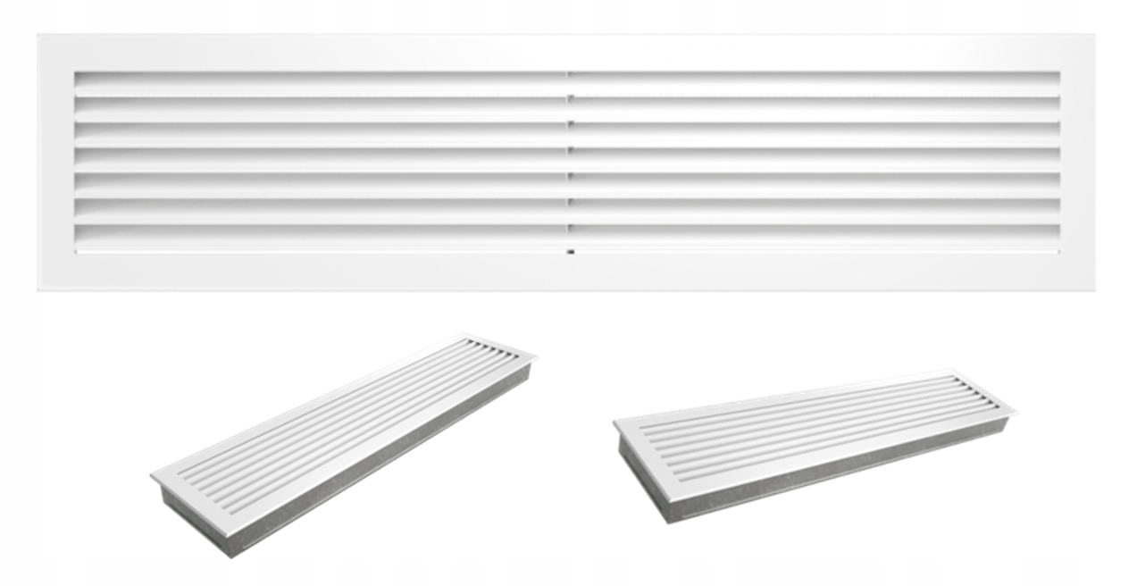 Ventilační mřížka Fresh bílá 17x70 Pevná Podélná Lakovaná Žaluzie