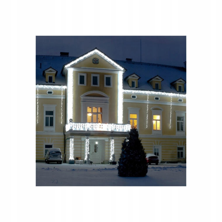 LAMPKI CHOINKOWE 600LED ZEWNĘTRZNE ZIMNY BIAŁY Zasilanie sieciowe