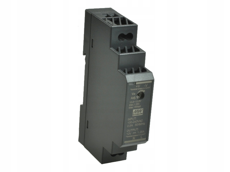 

Zasilacz na szynę Din 12V DC 1,25A 15,2W Mean Well