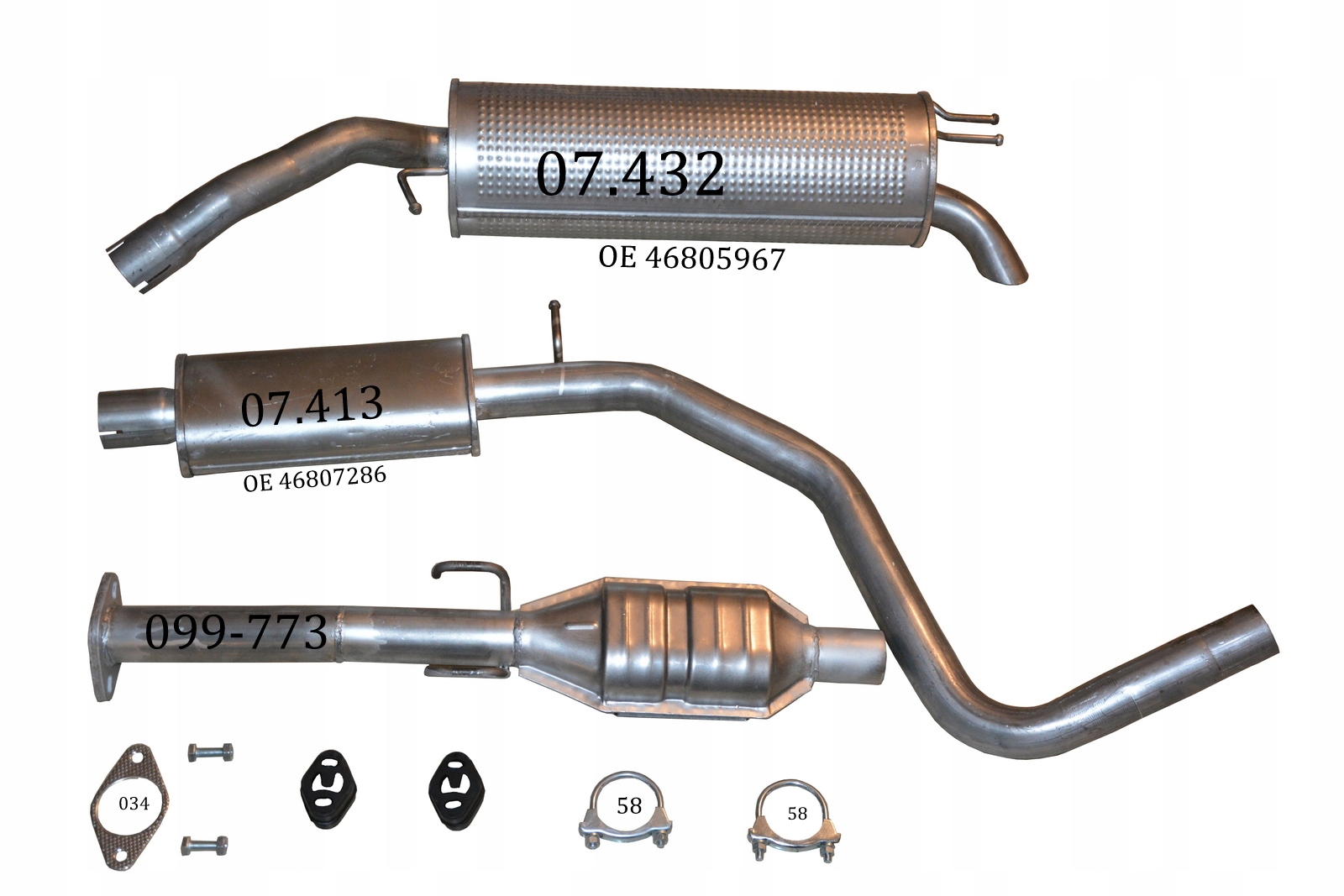 07.432 - FIAT STILO 1.9 JTD 2002 глушник Глушники струмінь