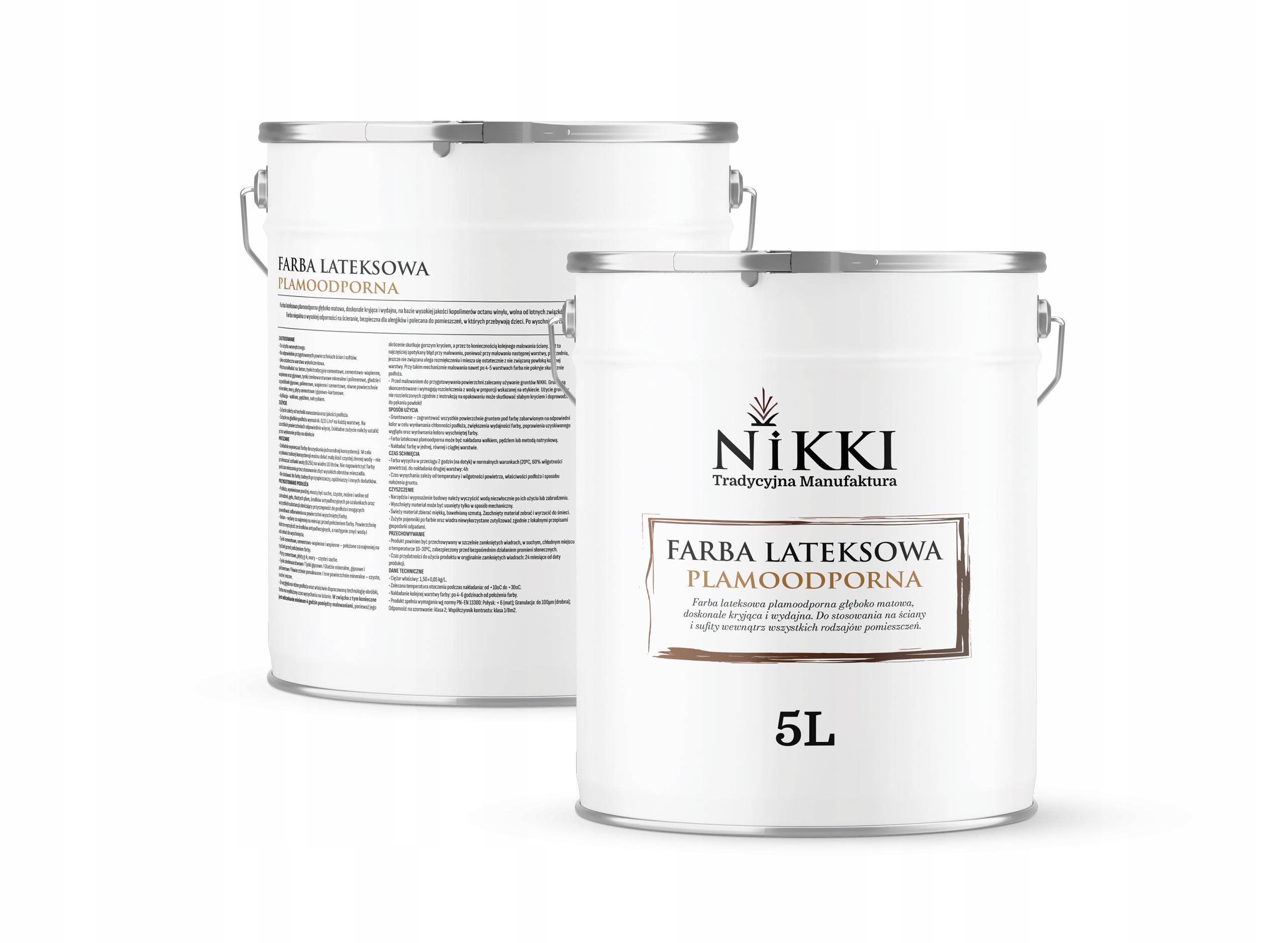 Latexová Odolná Farba Biela Zlomená V Khaki H1675 2x5L Mat