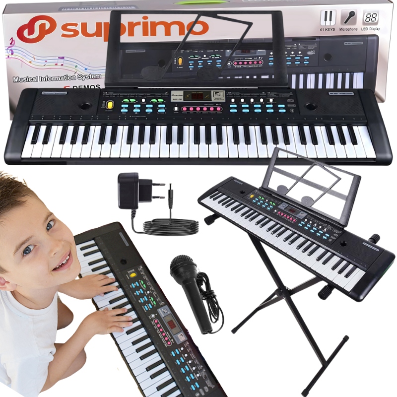 Klávesy Varhany Piano Mq 61KL Pro Děti Pro Výuku Režim Výuky Stativ
