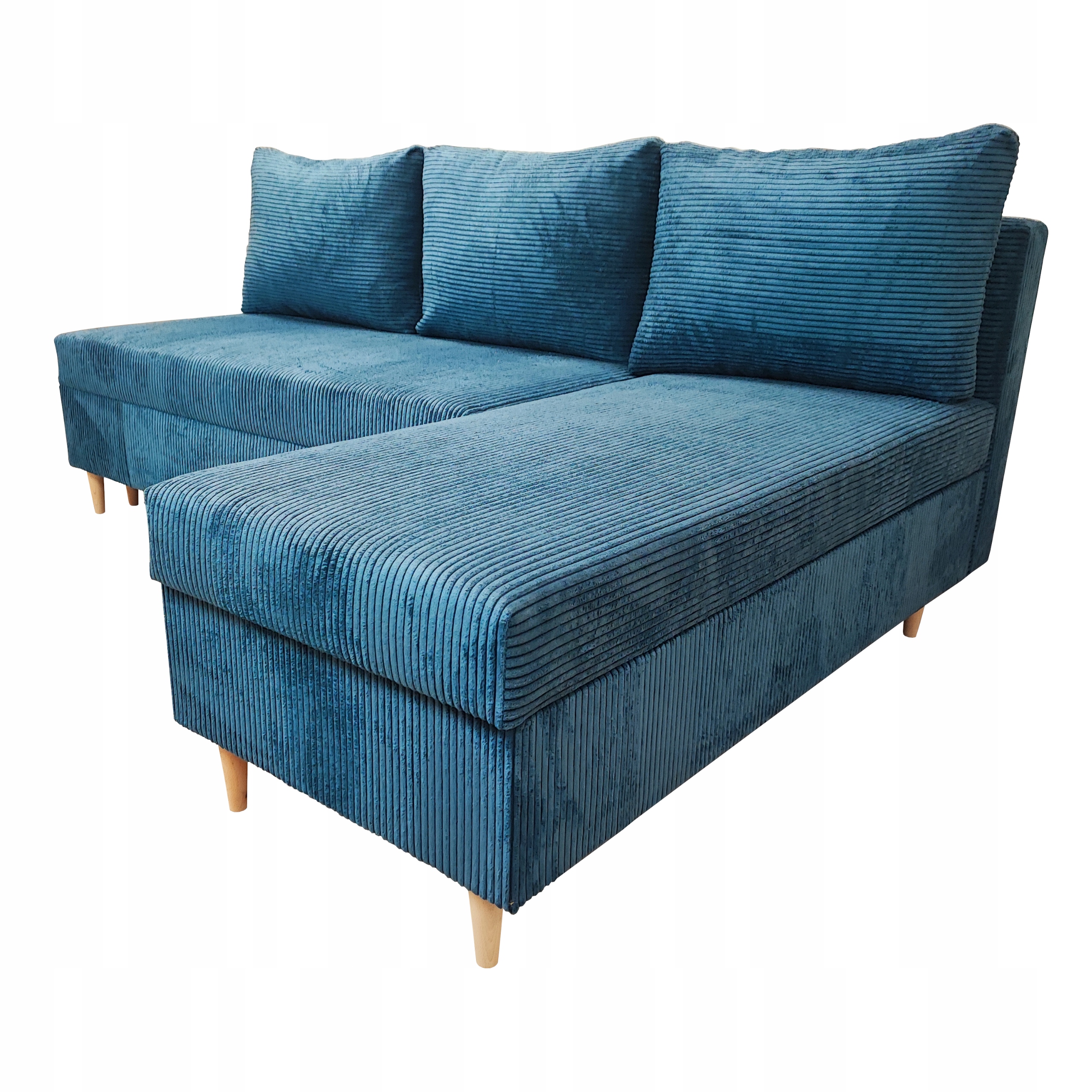 Malý Modrý Rohová Sedací Souprava Rozkládací Scandik Mini 200 CM Rohová Sedačka Bonell DL