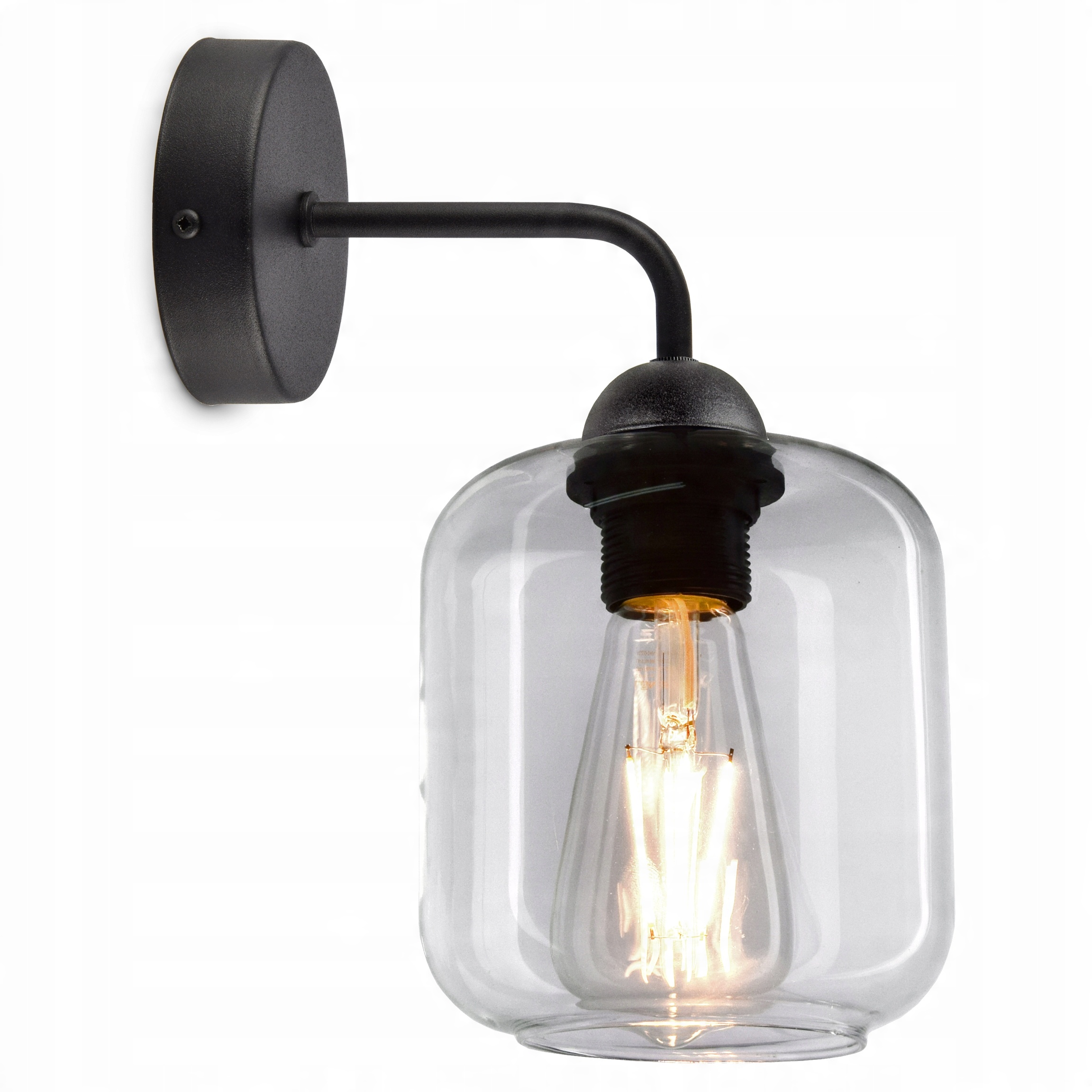 

Lampa Ścienna Kinkiet Szklany Klosz Transparent