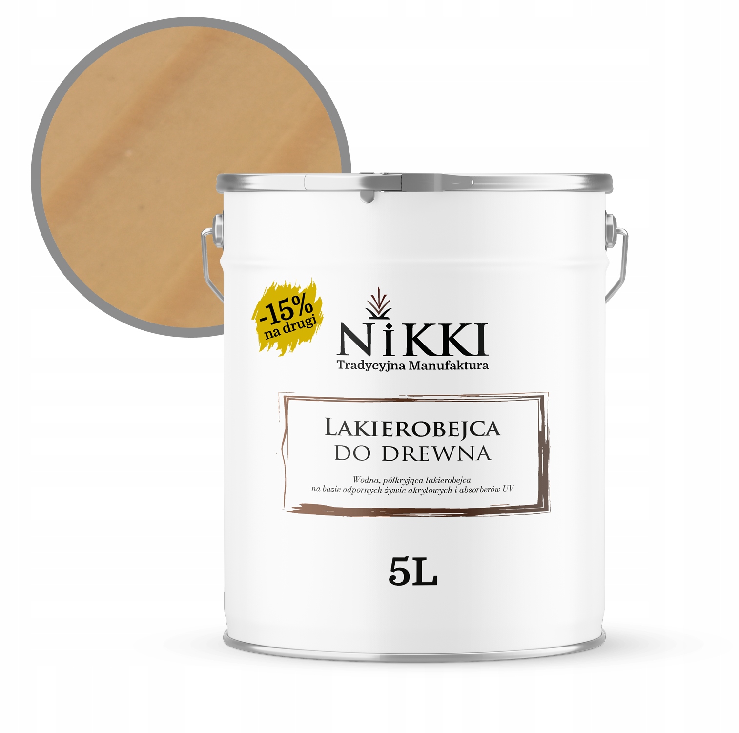 Lakovací Nátěr Na Dřevo 3V1 Extra Lazura Bezbarvá Polomatná 5 L Ochranná Uv