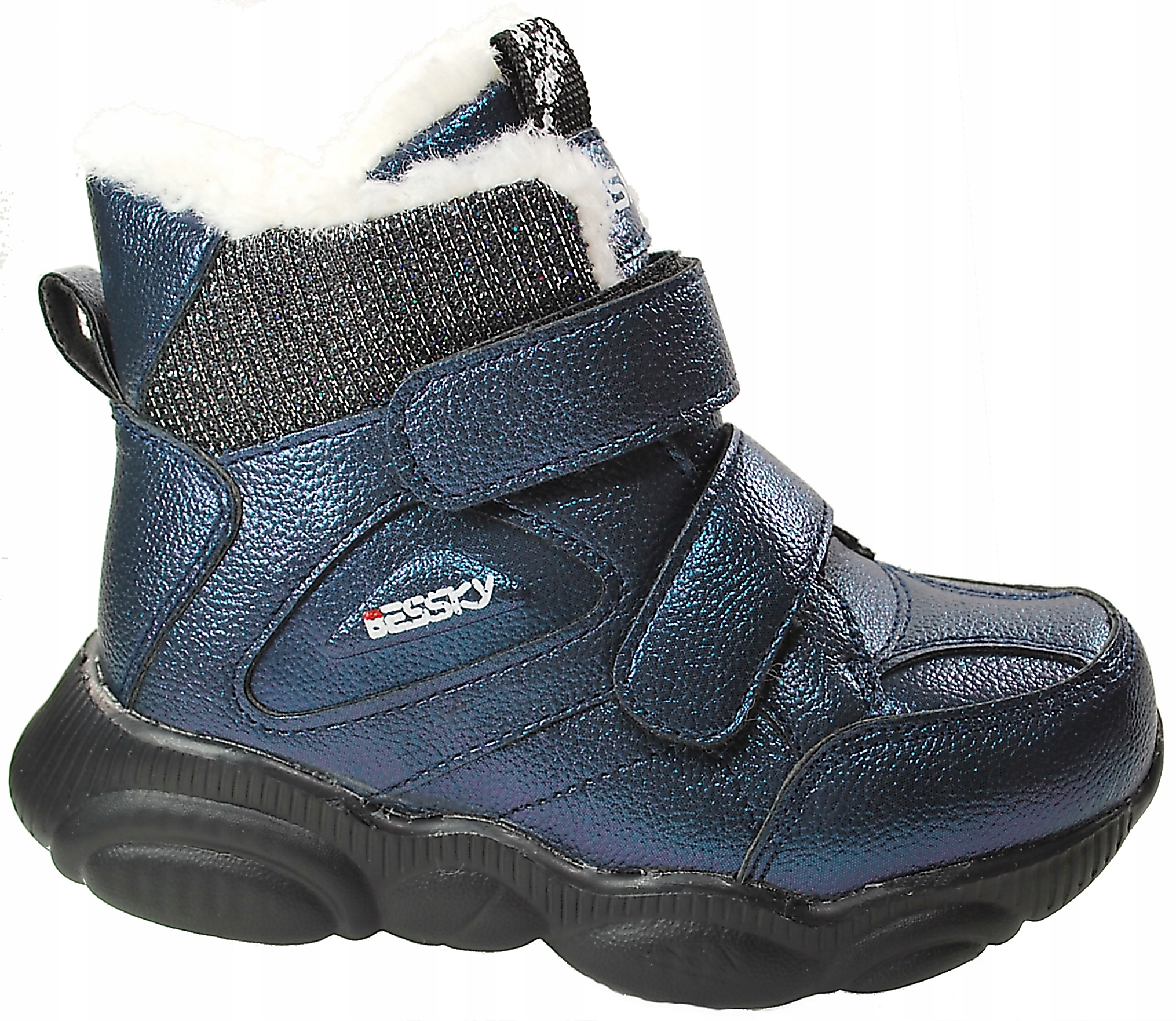 GRANATOWE LEKKIE CIEPŁE BOTKI KOZAKI WEŁNA RZEP 31