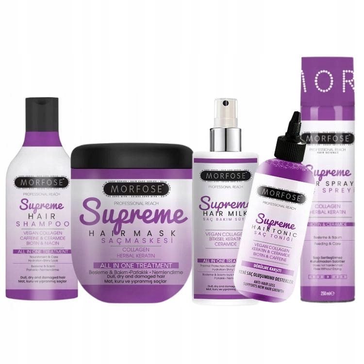 Morfose Supreme Šampon Maska 500 ML Mléko 200 ML Tonikum 300 ML Lak 250 ML