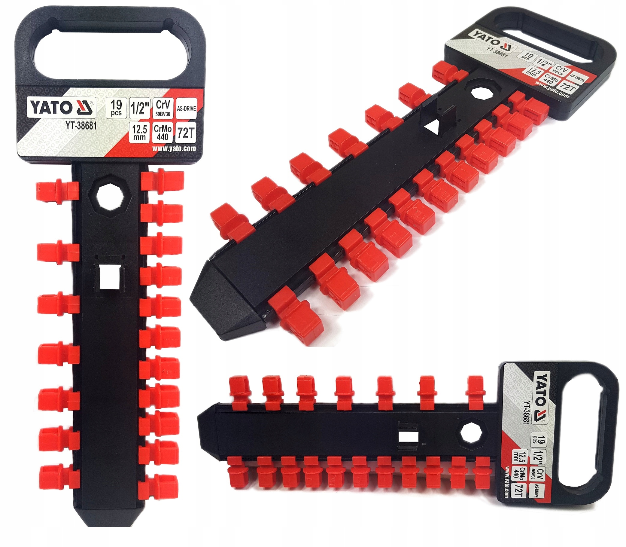 YATO YT-38681 KOMPLET NASADEK Z GRZECHOTKĄ 1/2, 19 CZ